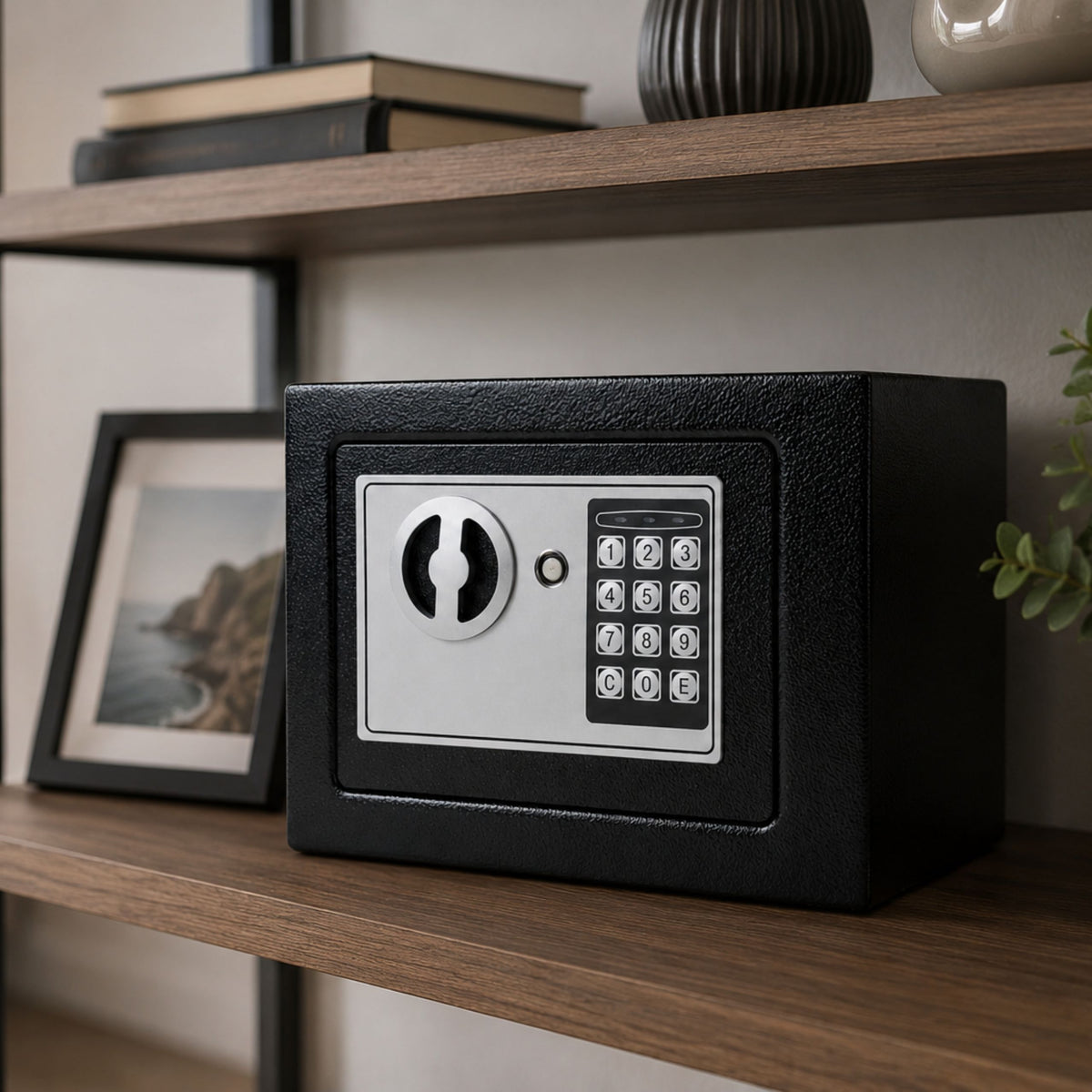 O cofre eletrônico home para a emergência do código do dinheiro dos originais fecha 6l