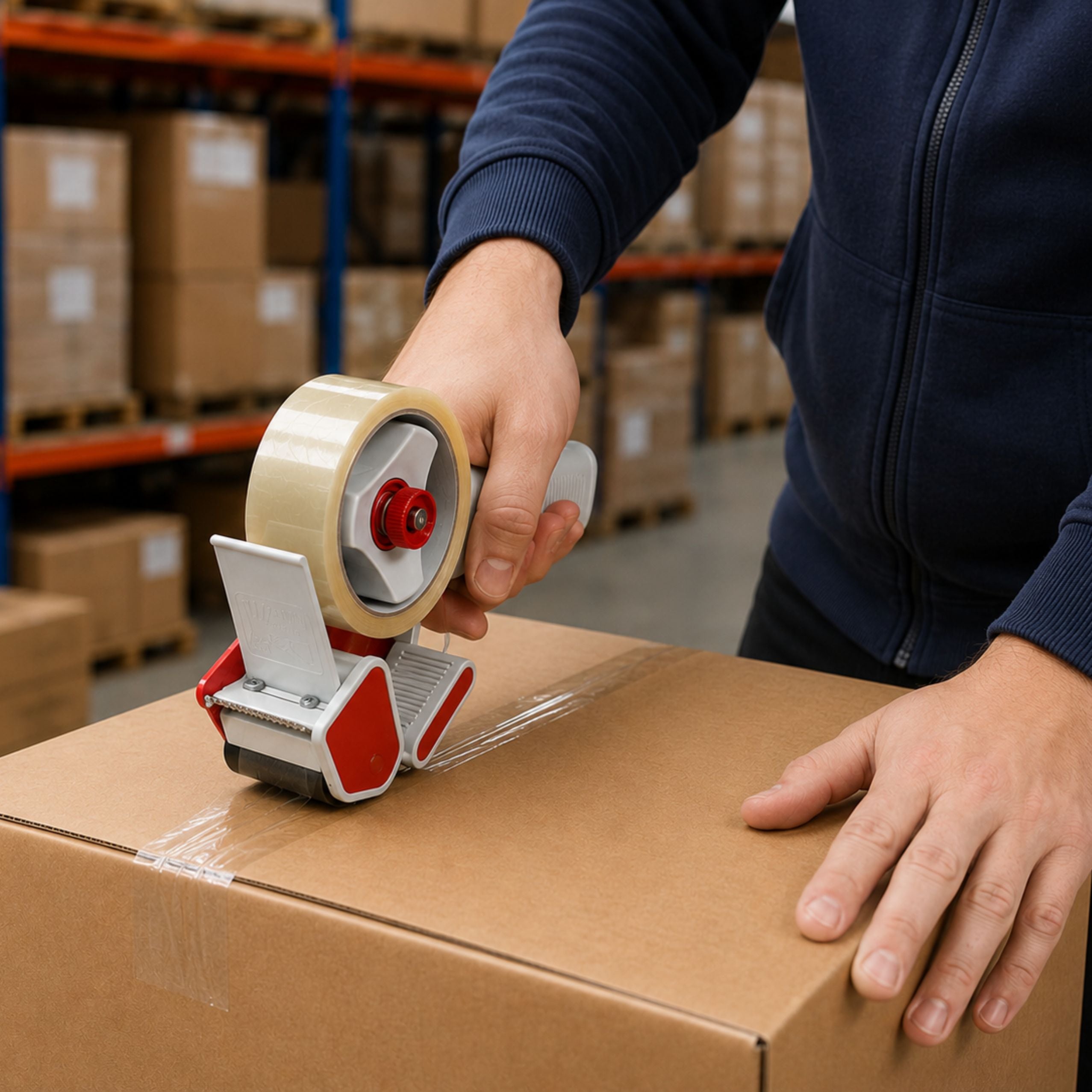 Manual Packing Tape Dispenser With Tensioner Width 50mm