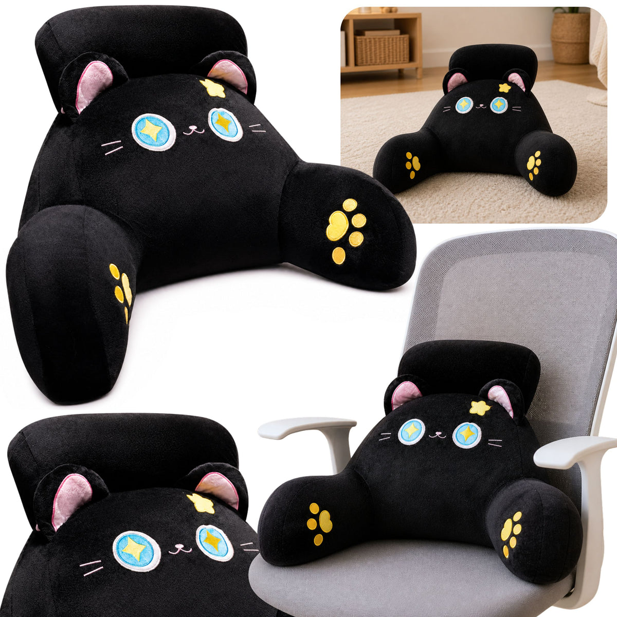 Dossier Fauteuil Support Dos Pour Fauteuil Lit Chat Noir 60 X 40 Cm