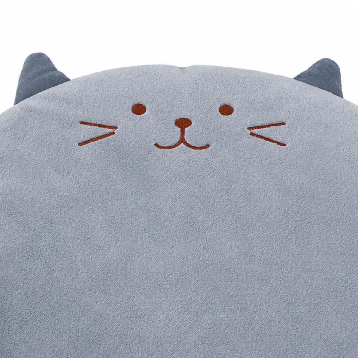 Cuscino rotondo per sedia in peluche gatto grigio, seduta morbida, 40 cm