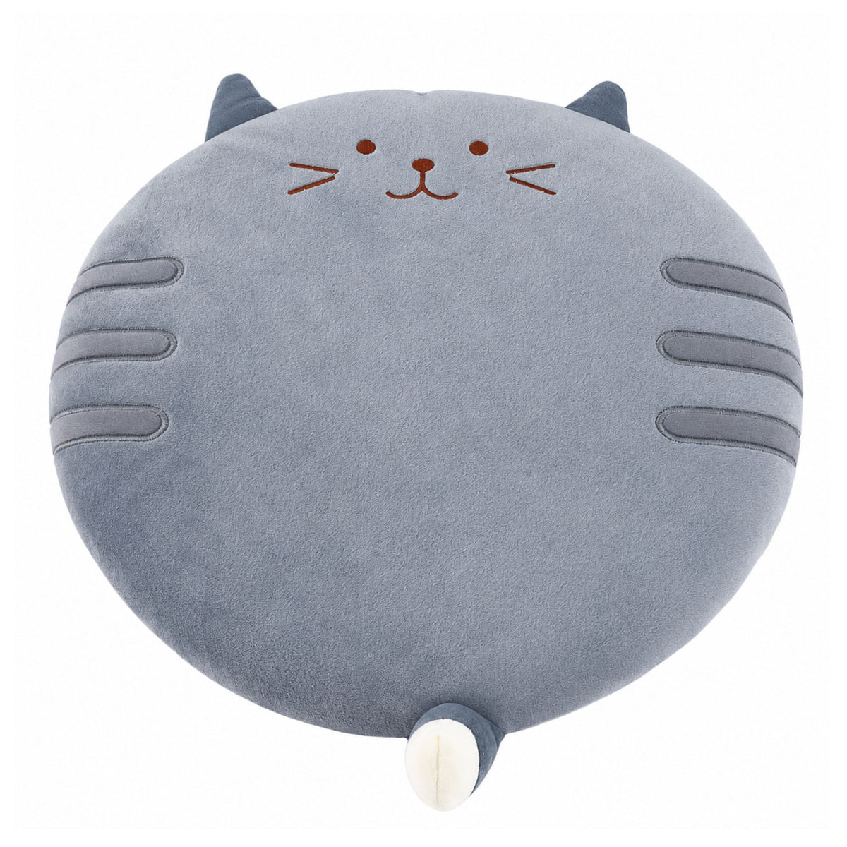 Cuscino rotondo per sedia in peluche gatto grigio, seduta morbida, 40 cm
