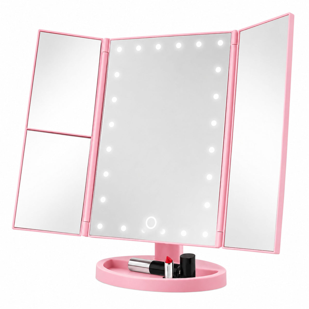 Scáthán Cosmaideacha faoi stiúir Folding Touch Rotating Pink