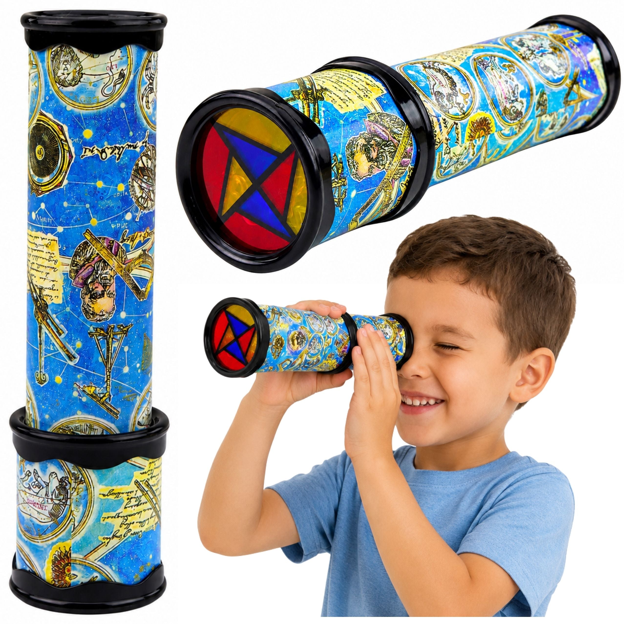 Children's Rotating Kaleidoscope Colorful Patterns Blue 21 X 5 Cm