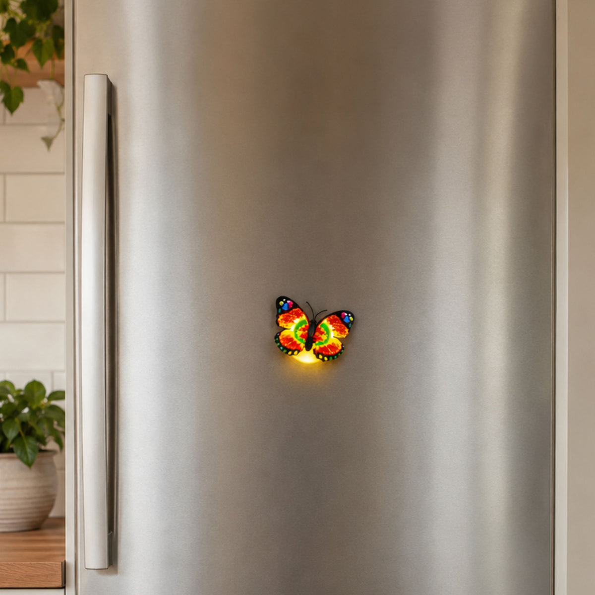 Glödande fjäril Led-dekoration för stickning Självhäftande 6x5 Cm