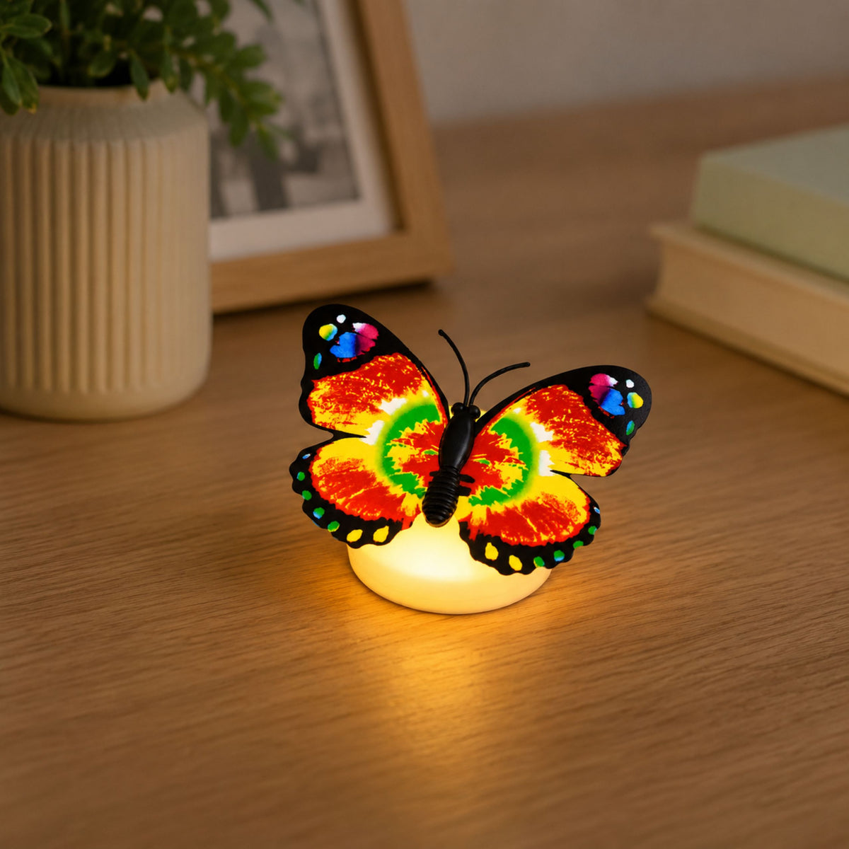 Glödande fjäril Led-dekoration för stickning Självhäftande 6x5 Cm