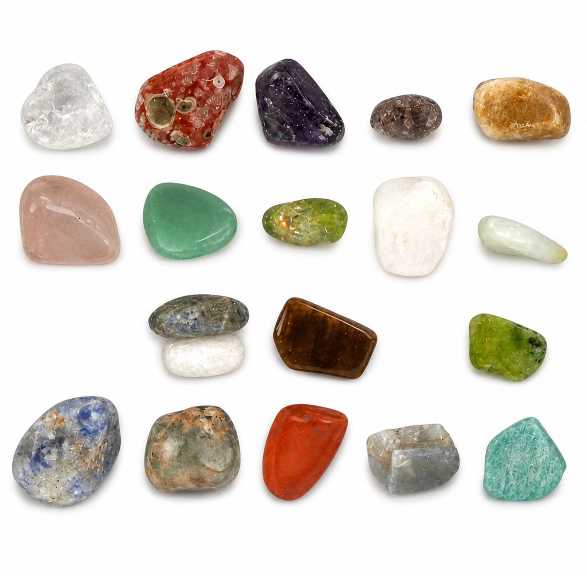Set Of Semi-precious Minerals Collectible Stones Educational 20 Pcs.
