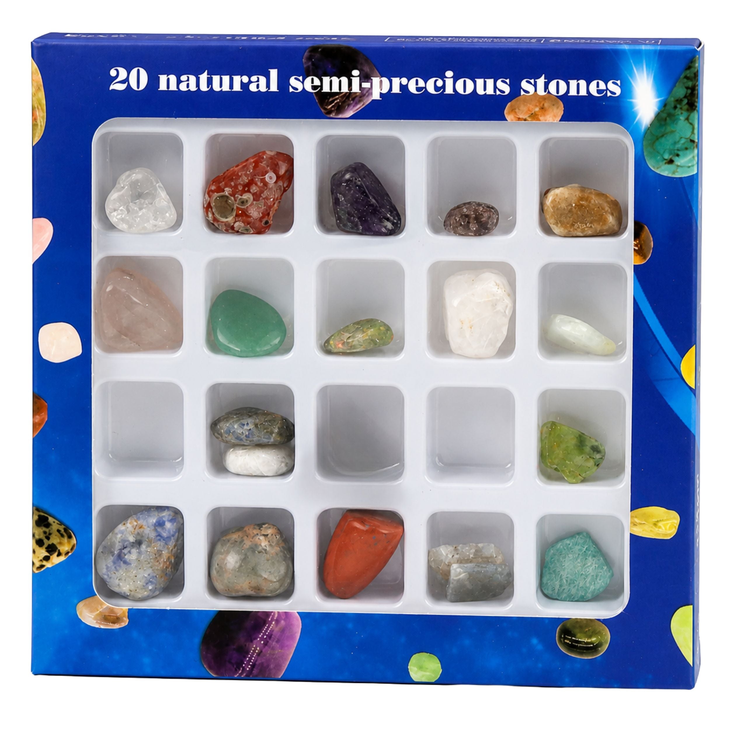 Set Of Semi-precious Minerals Collectible Stones Educational 20 Pcs.