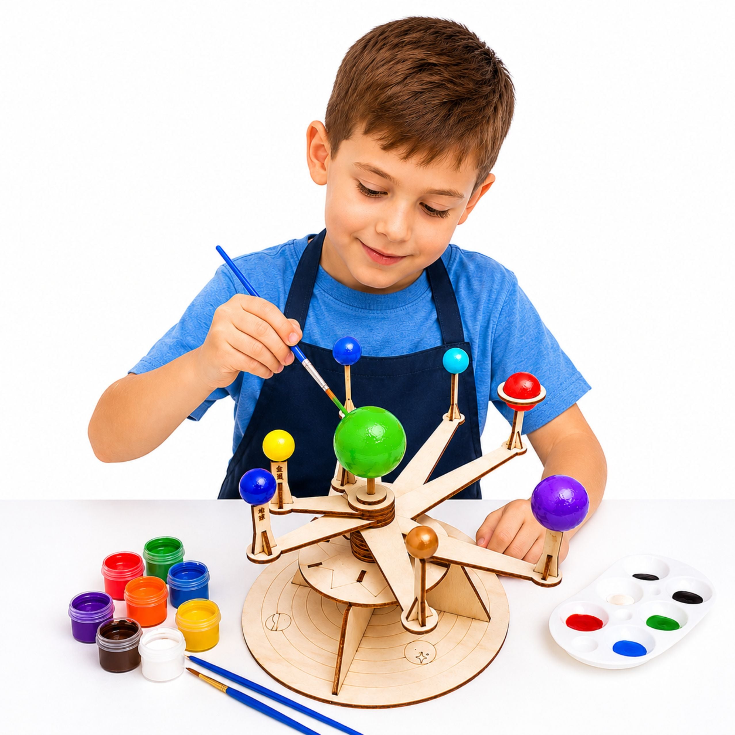 Wooden Solar System Model Planets Diy Educational Kit