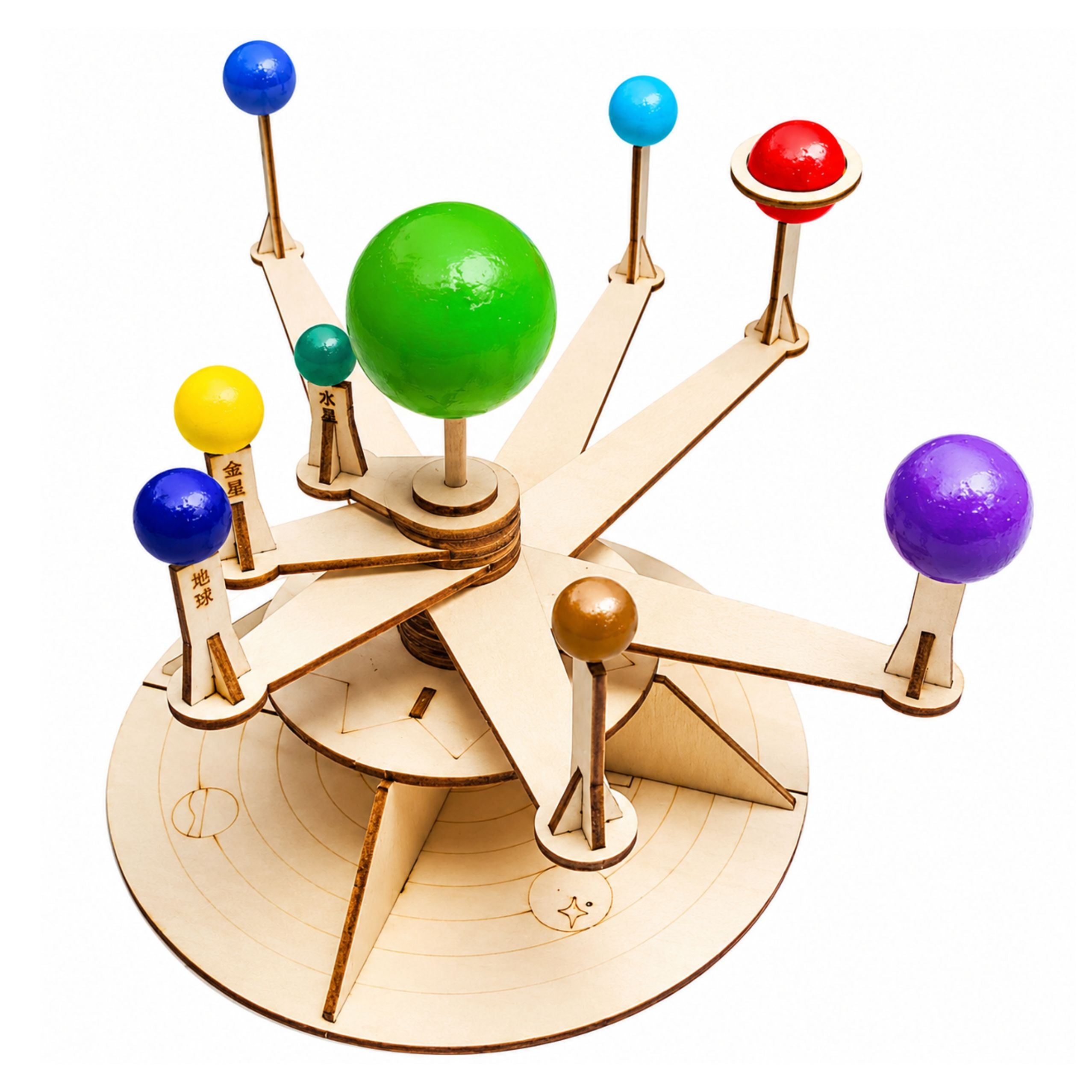 Wooden Solar System Model Planets Diy Educational Kit