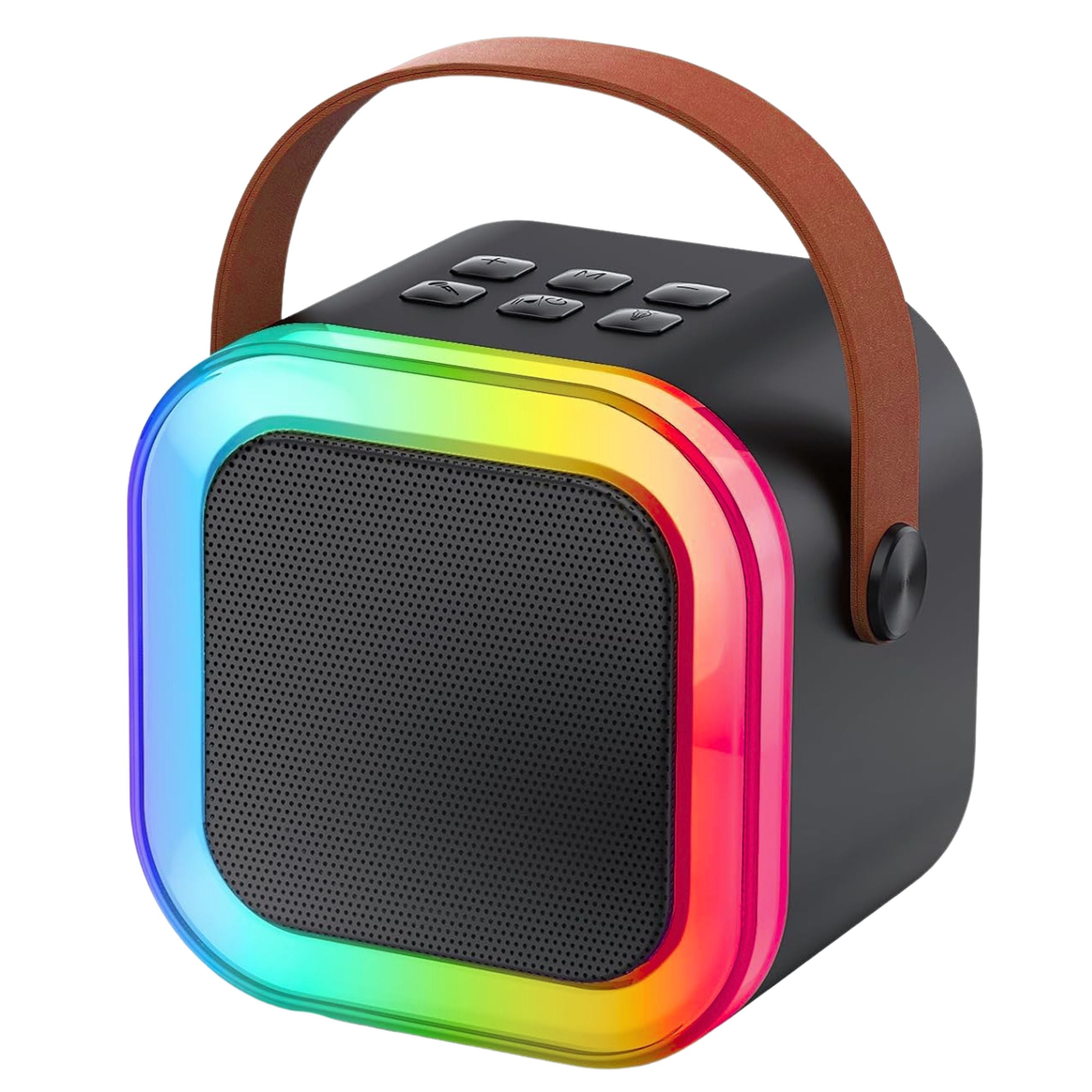Karaoke Set Bluetooth Speaker Two Microphones Led Lights Black