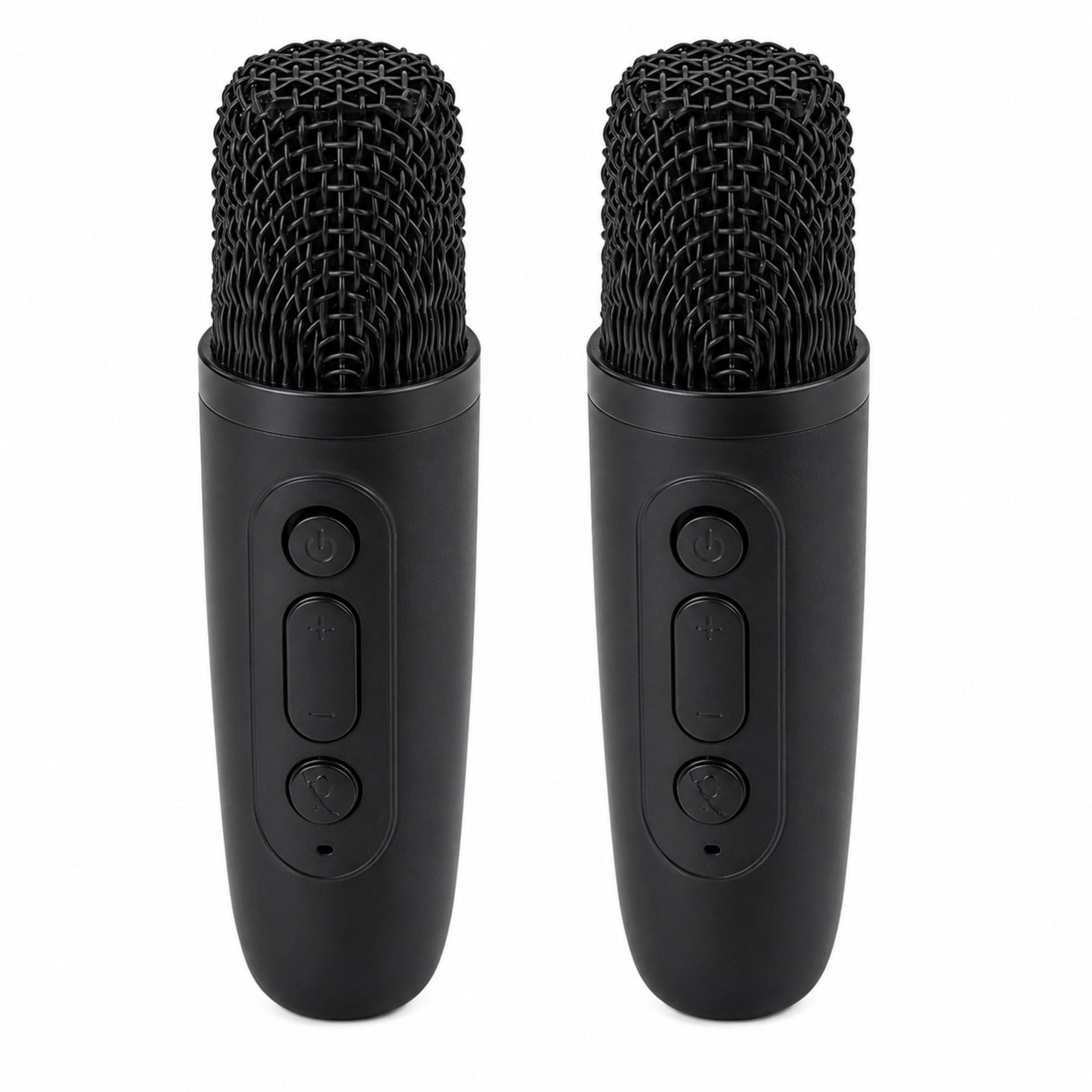 Karaoke Set Bluetooth Speaker Two Microphones Led Lights Black