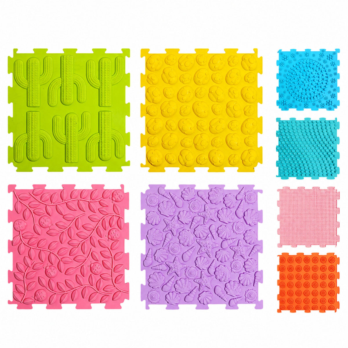 Sensorische Silikon-Puzzlematte Sinnespfad Bunt 25 cm 12 Stk.