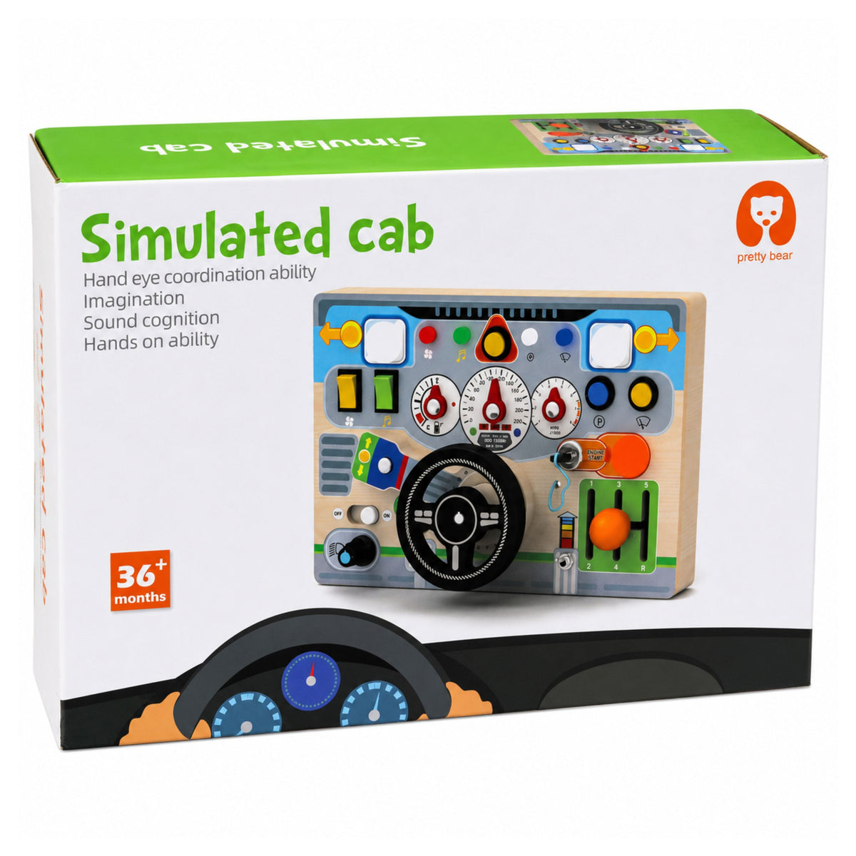 Educational Manipulative Board Simulator Steering Wheel Lights Sounds