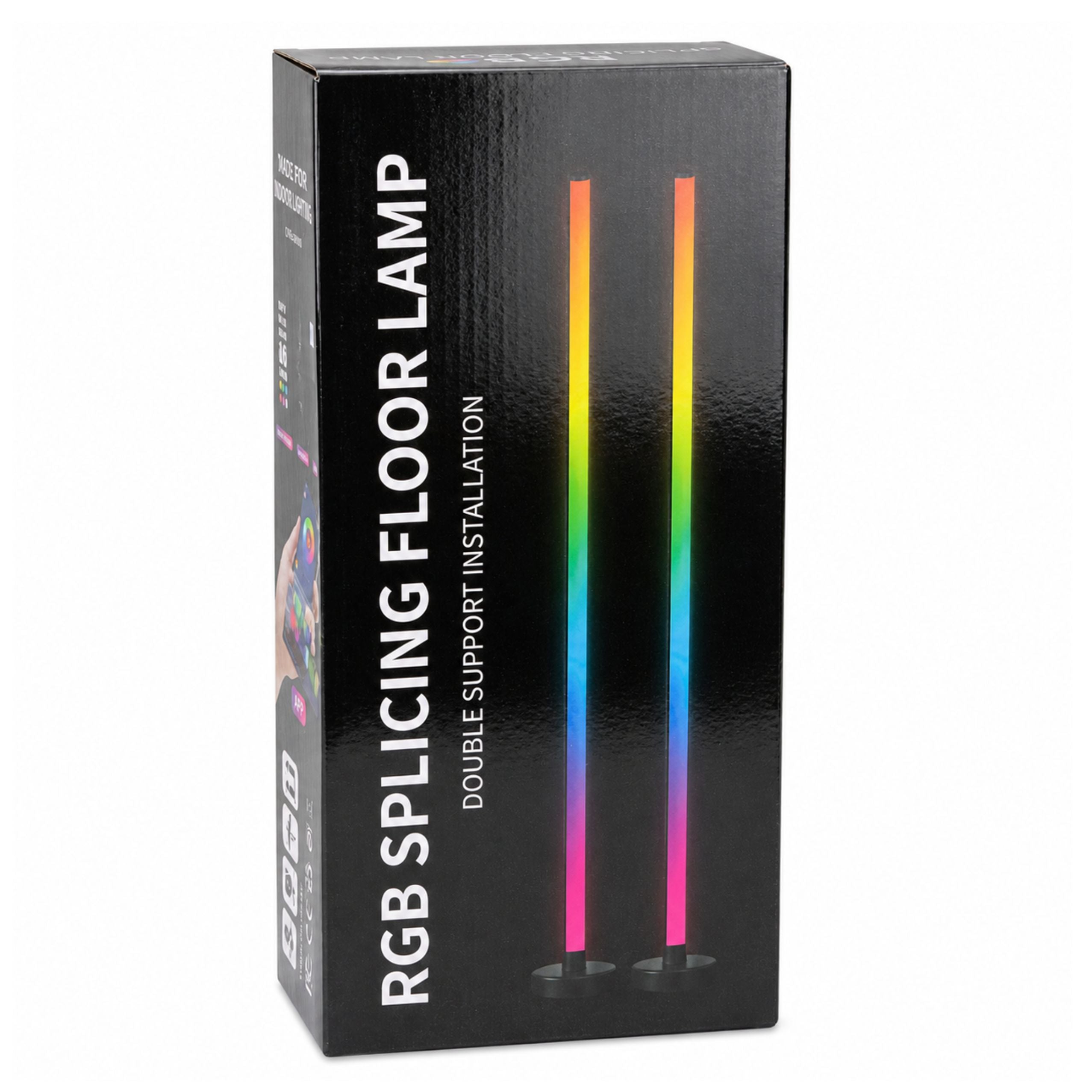 Smart Floor Lamps Colorful Rgb Led Lights Remote Control App 125cm 2 Pcs.