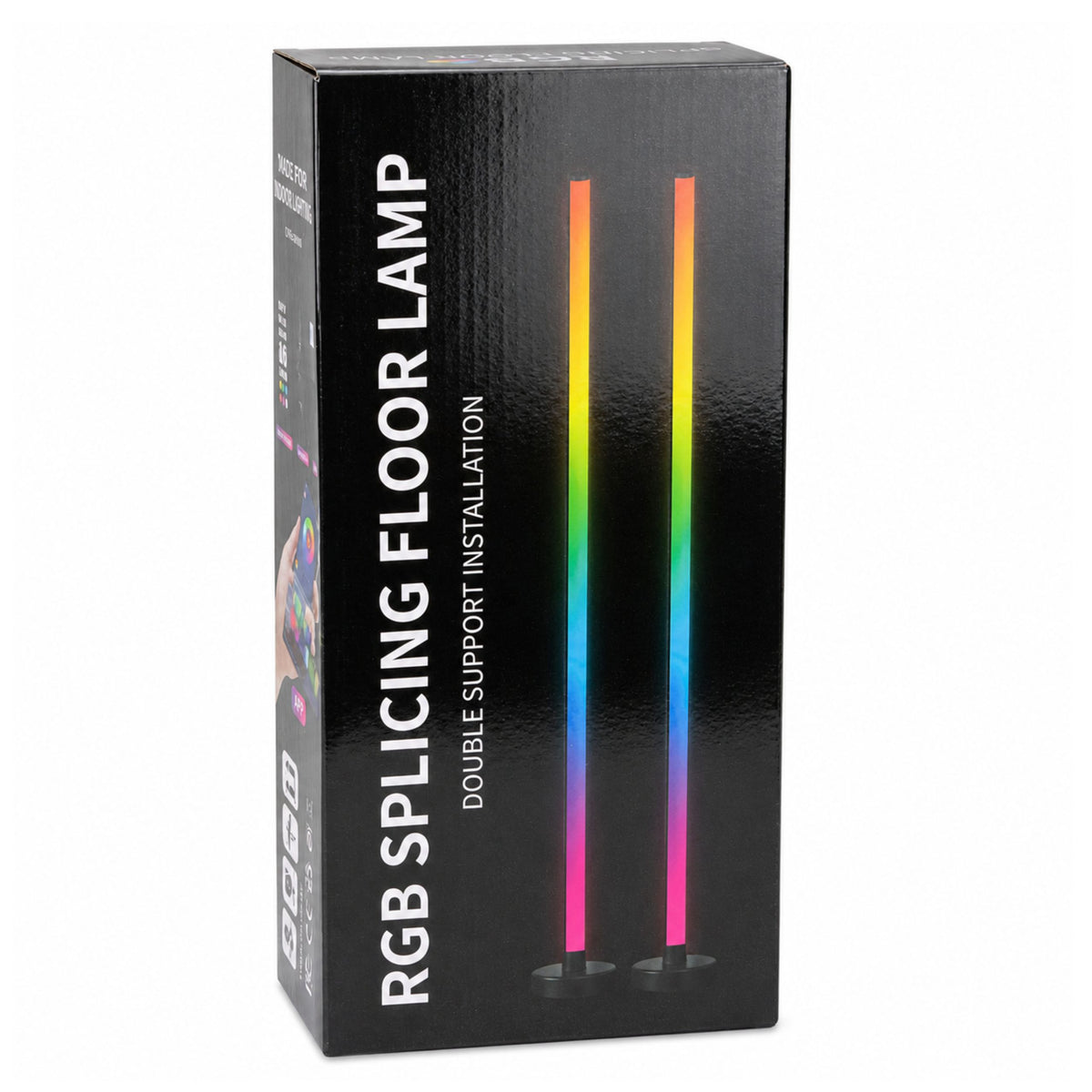 Smart Floor Lamps Colorful Rgb Led Lights Remote Control App 125cm 2 Pcs.