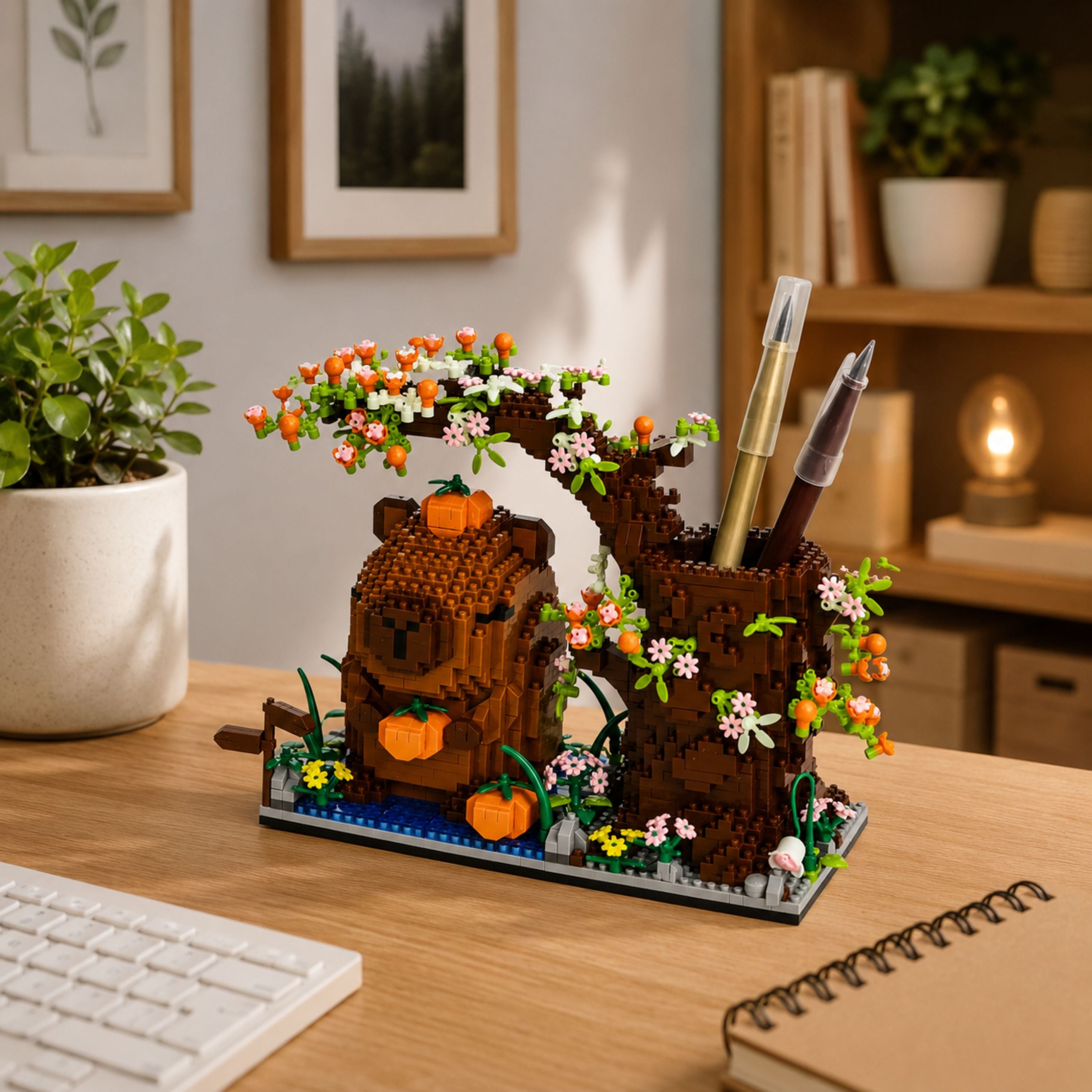 Capybara Building Blocks Tree Pen Organizer 1800 Pcs.