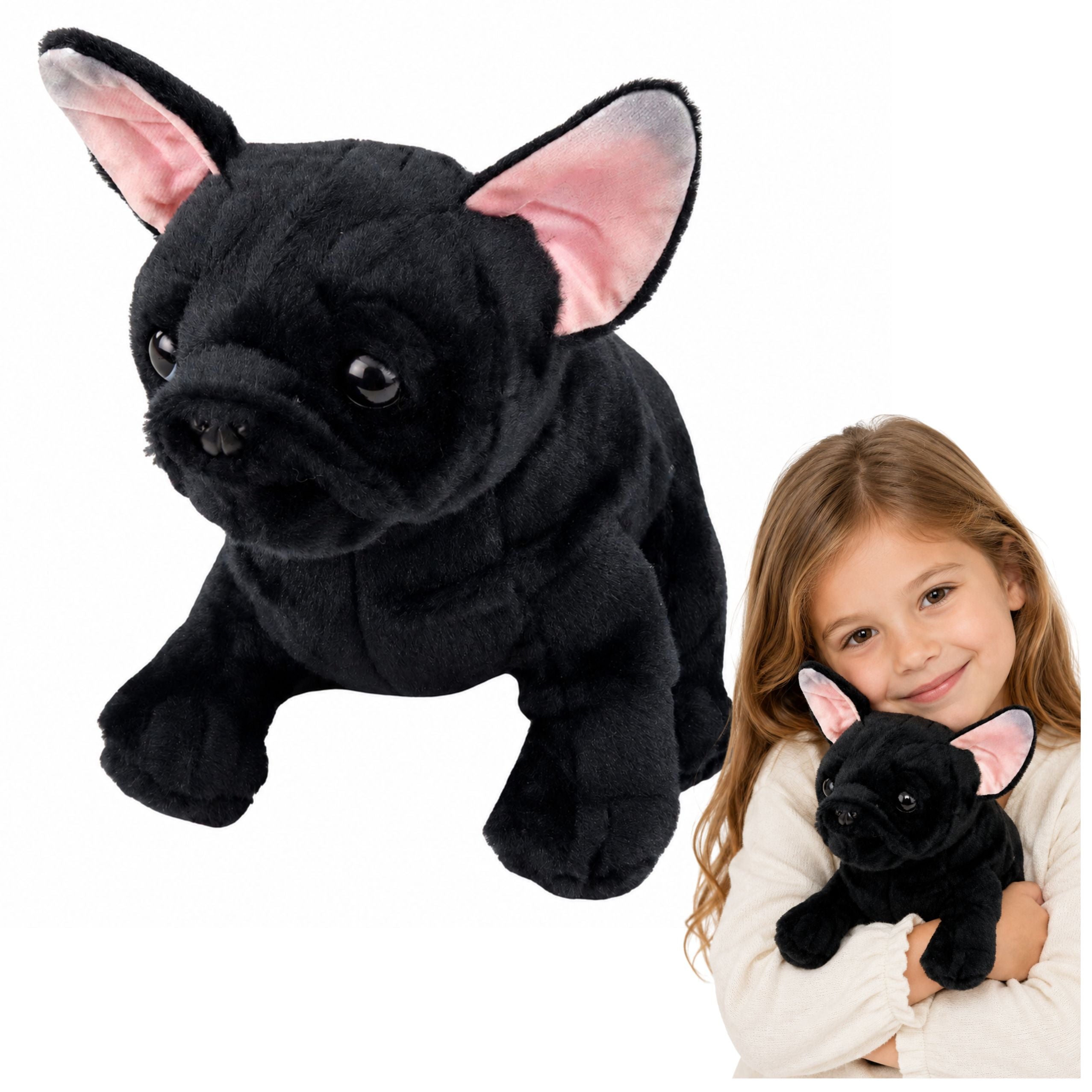 Plush Toy French Bulldog Black 22 Cm