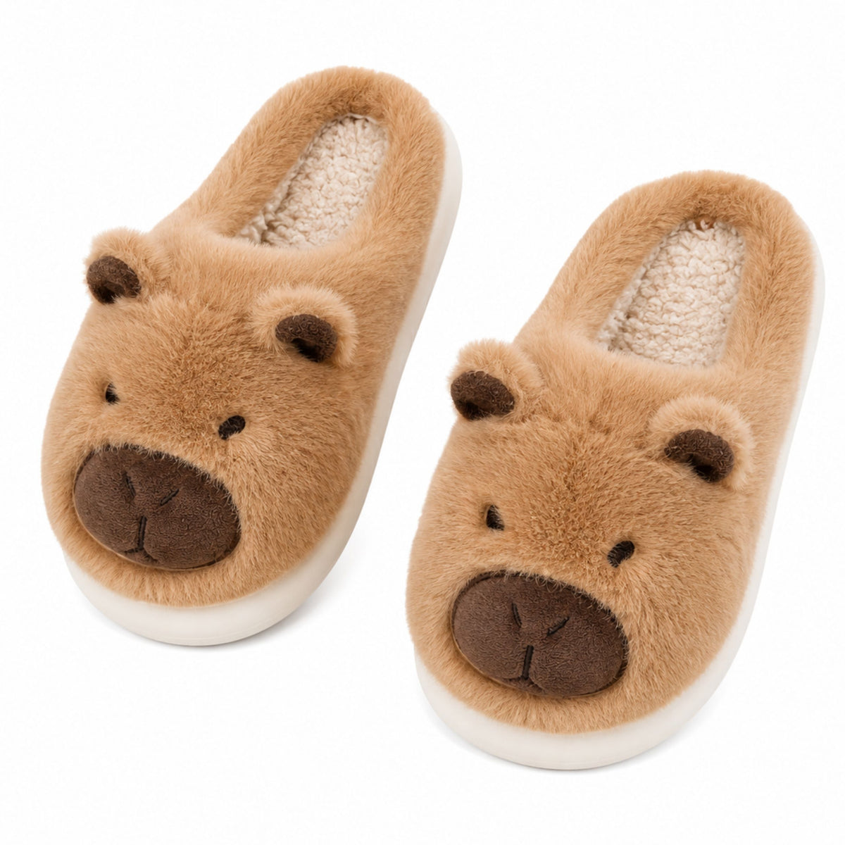 Bróigíní Plush Capybara Le cluasa Méid beige bog te 32-33