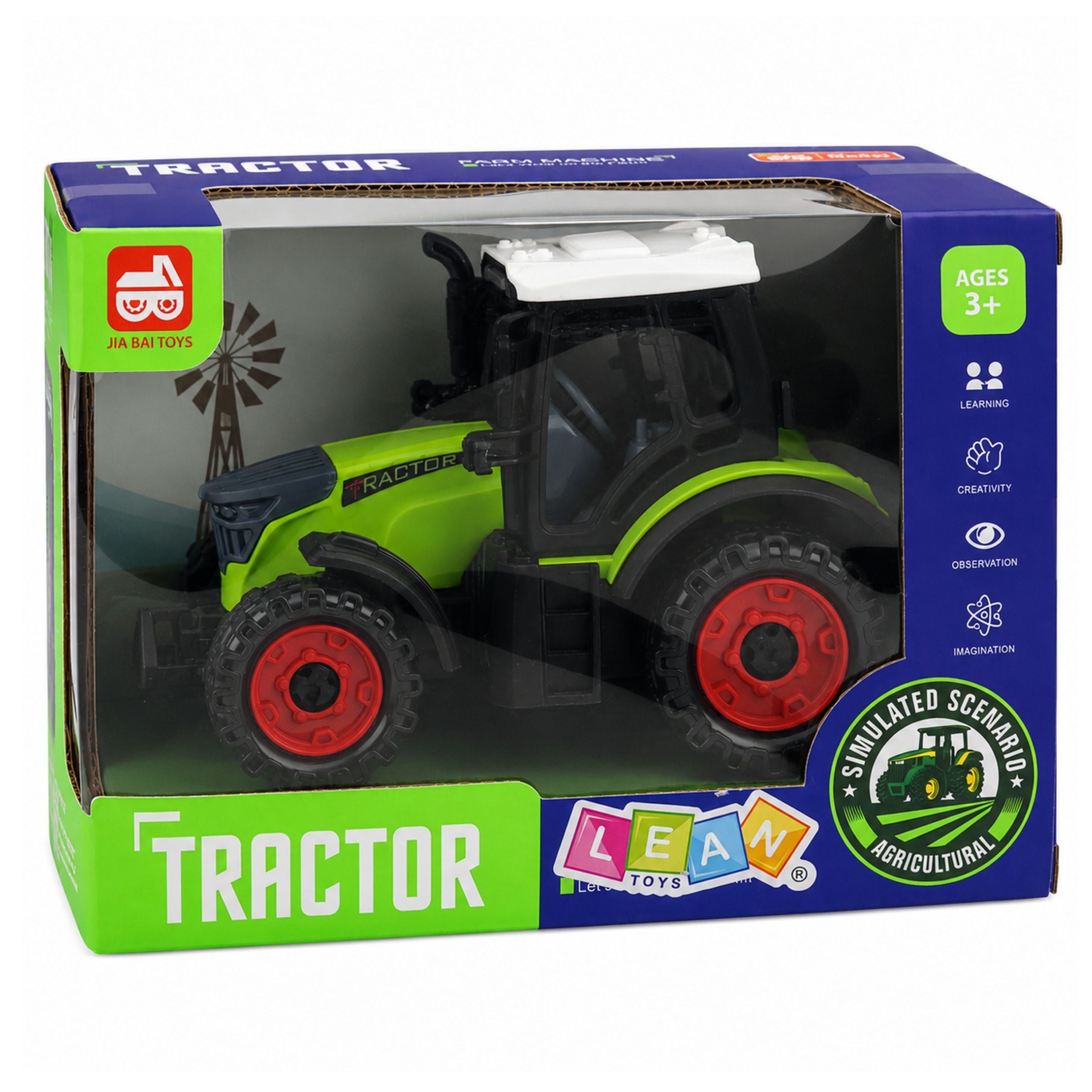 Green 15 Cm Farm Tractor With Friction Drive