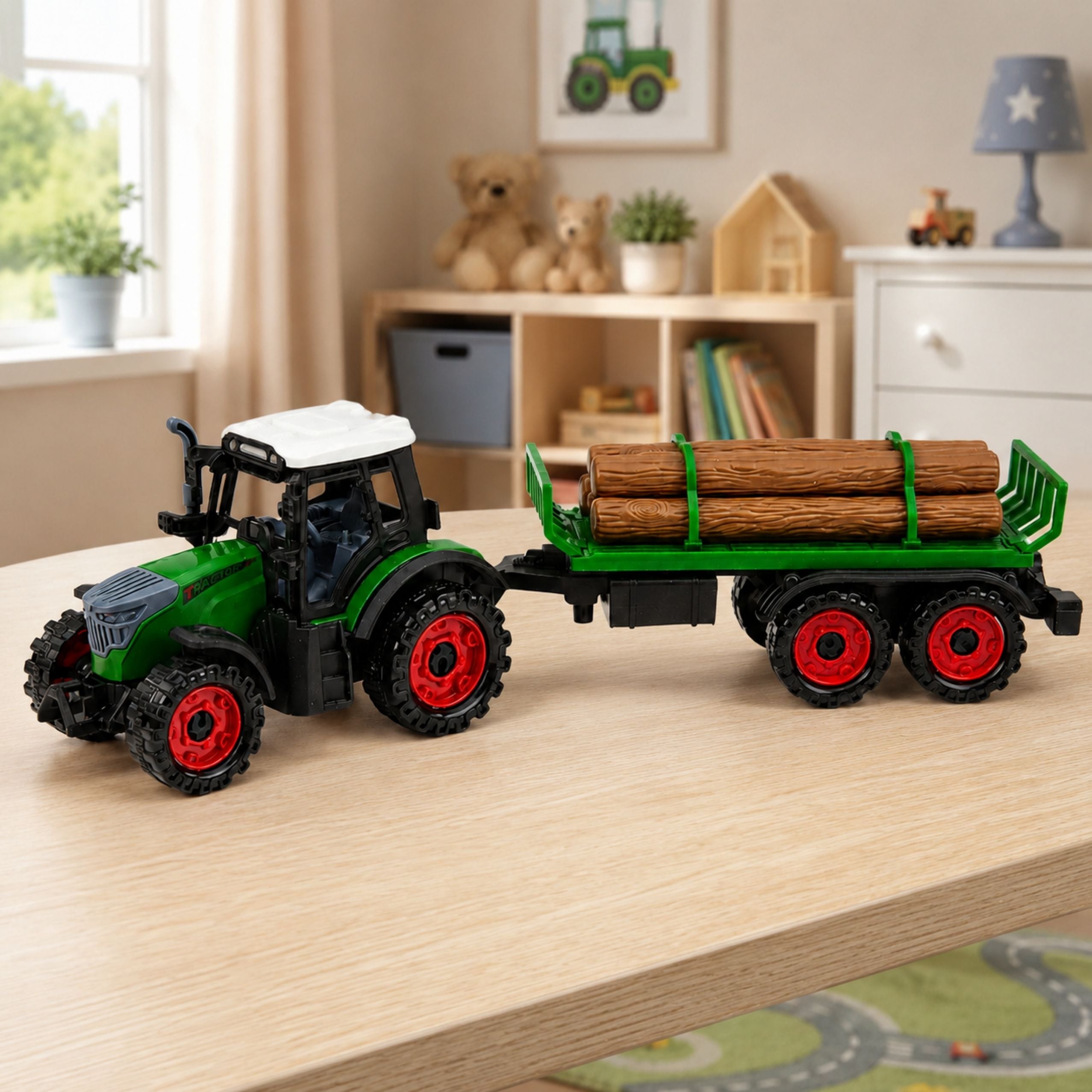 Agricultural Farm Tractor With Tree Trailer Friction Drive Bale 35cm