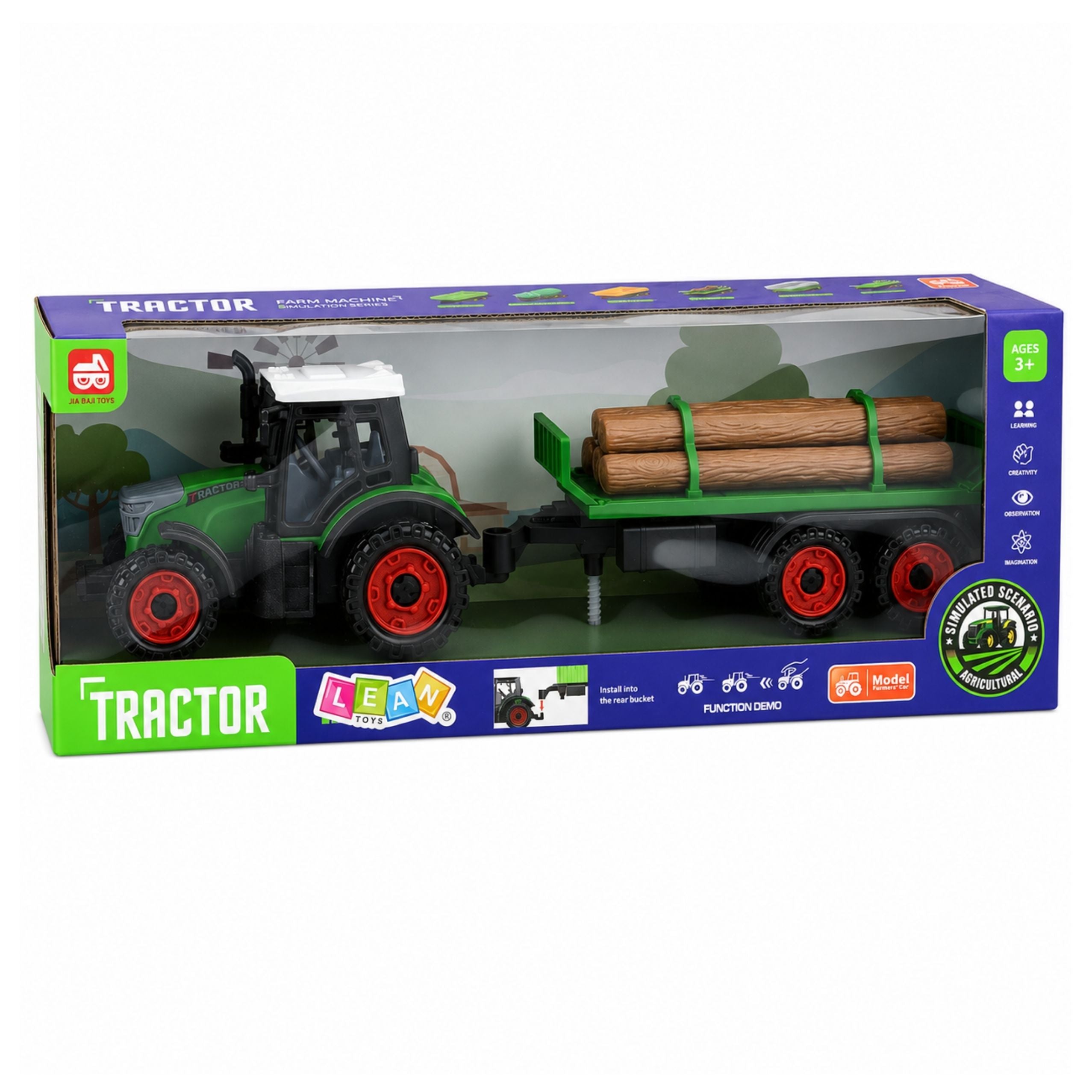 Agricultural Farm Tractor With Tree Trailer Friction Drive Bale 35cm