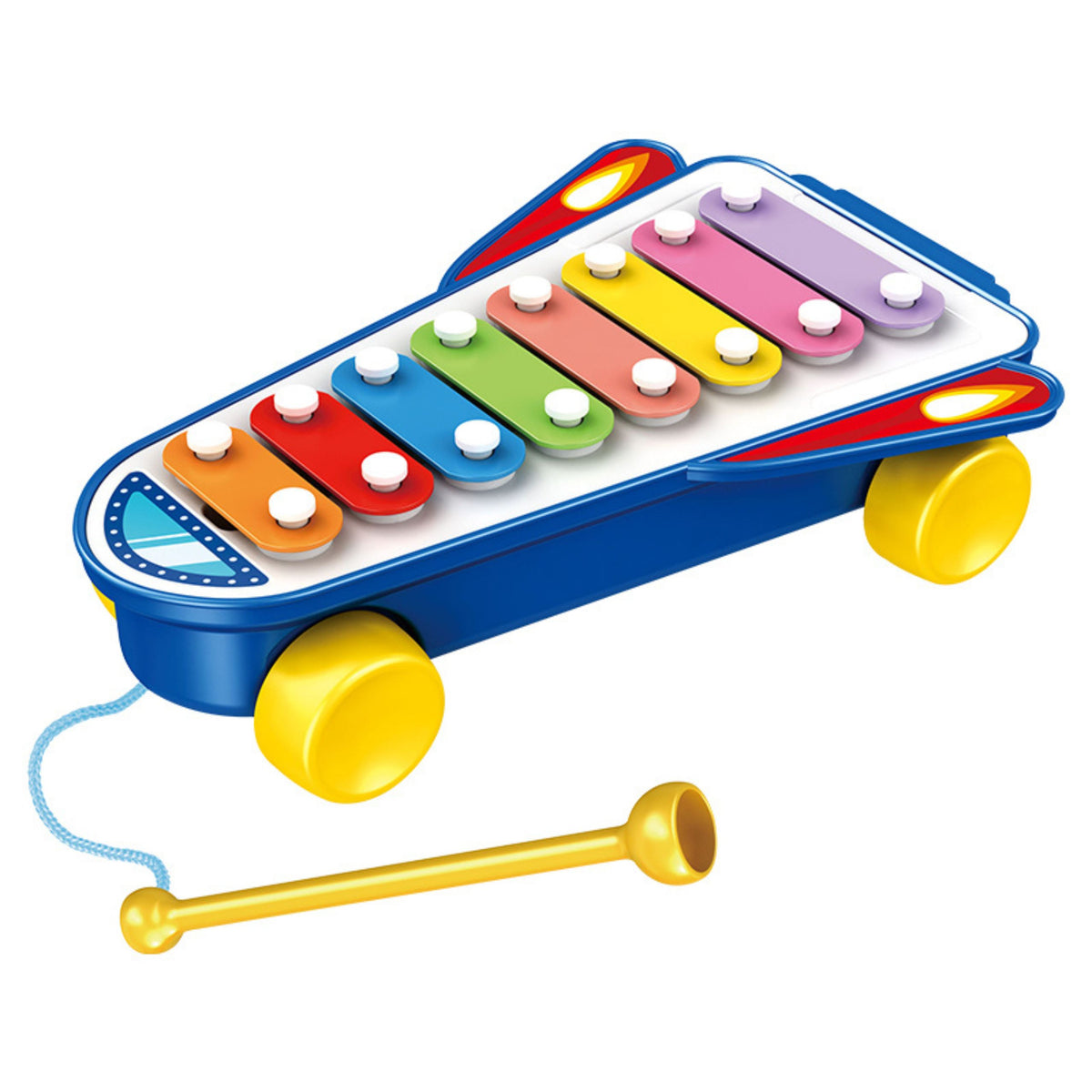 Children's Cymbals Rocket On Wheels Spaceship Baton Blue