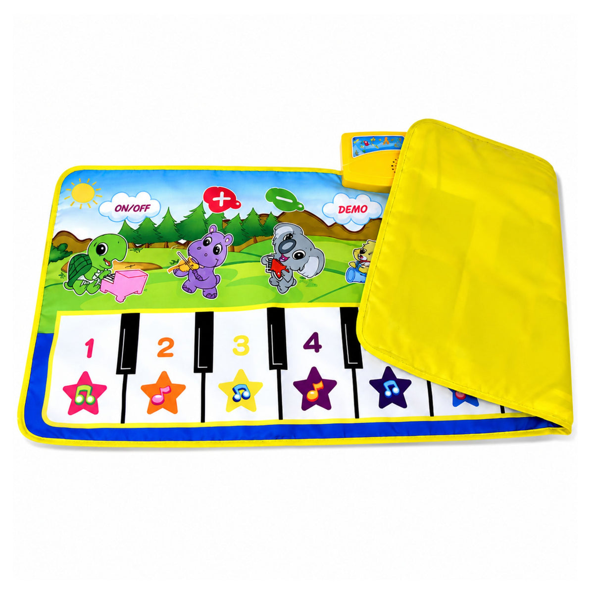 Tappetino Musicale Educativo Pianoforte Animali Suoni di Strumenti 100x36 Cm