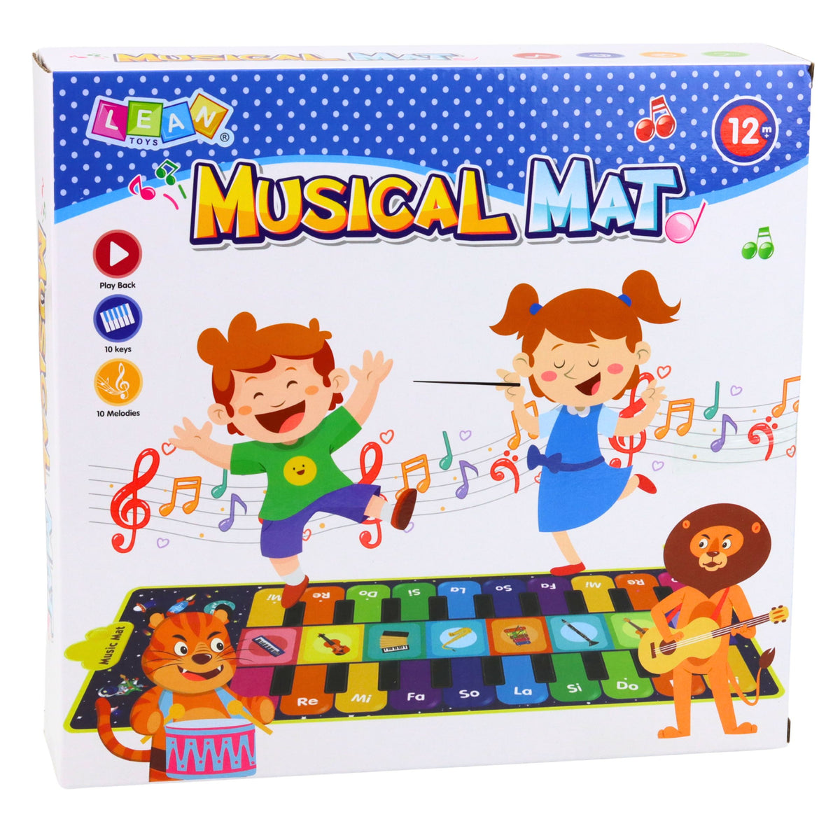Interactive Dance Mat Piano Zoo Animals 10 Melodies 126 Cm