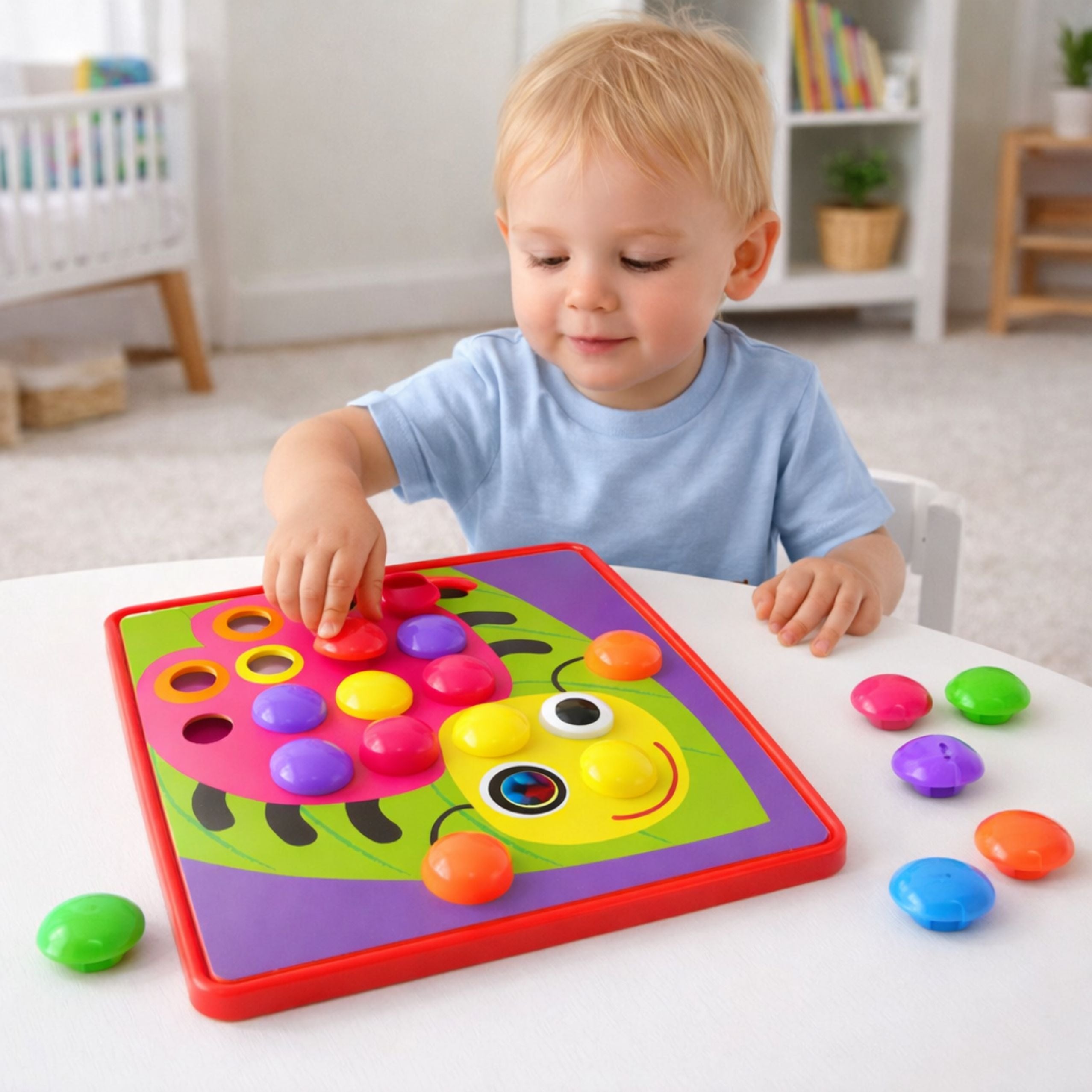 Button Mosaic Puzzle Creative Geometric Puzzle Mushrooms 46 Pcs.
