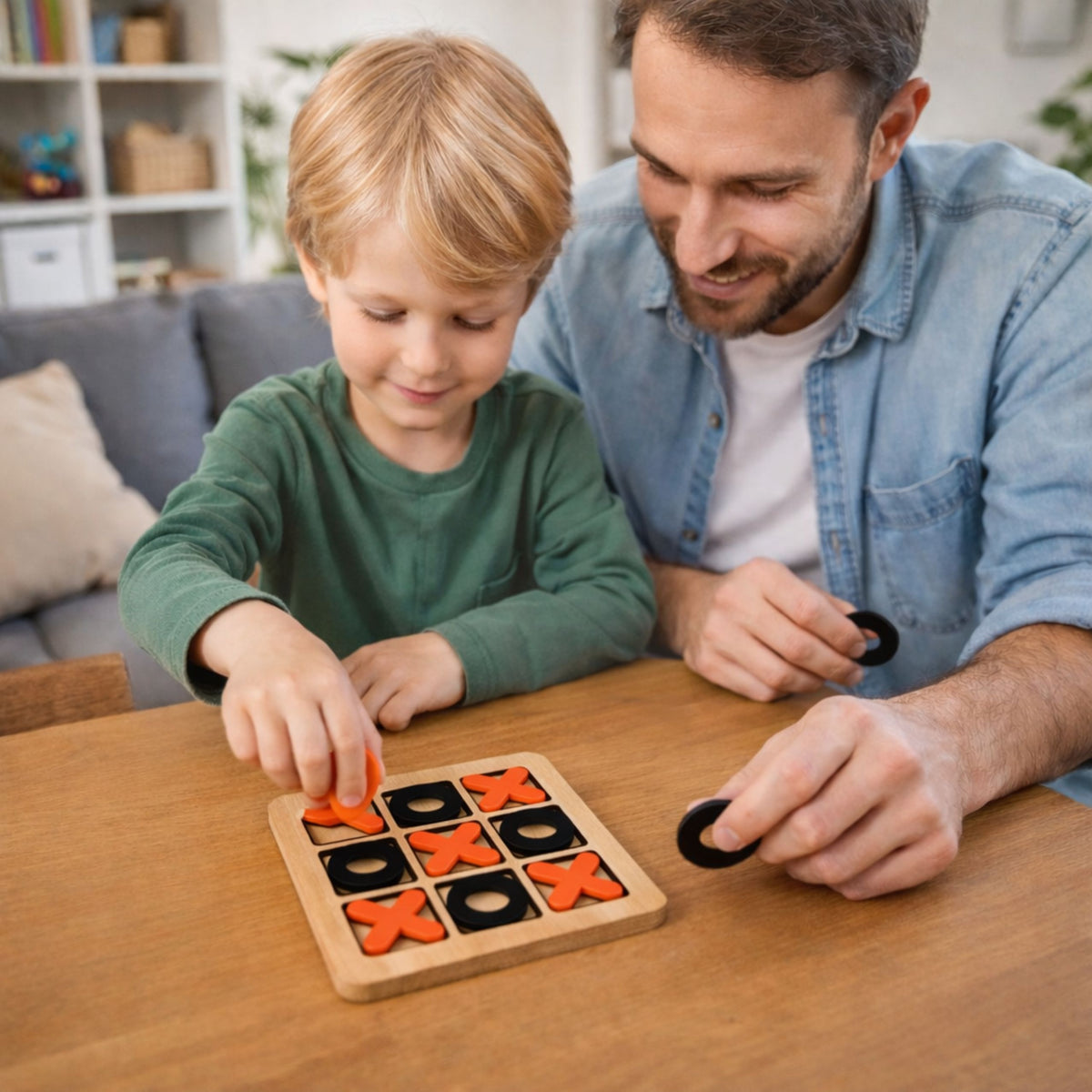 Игра Tic-tac-toe Стратегическа логическа дървена класическа дъска