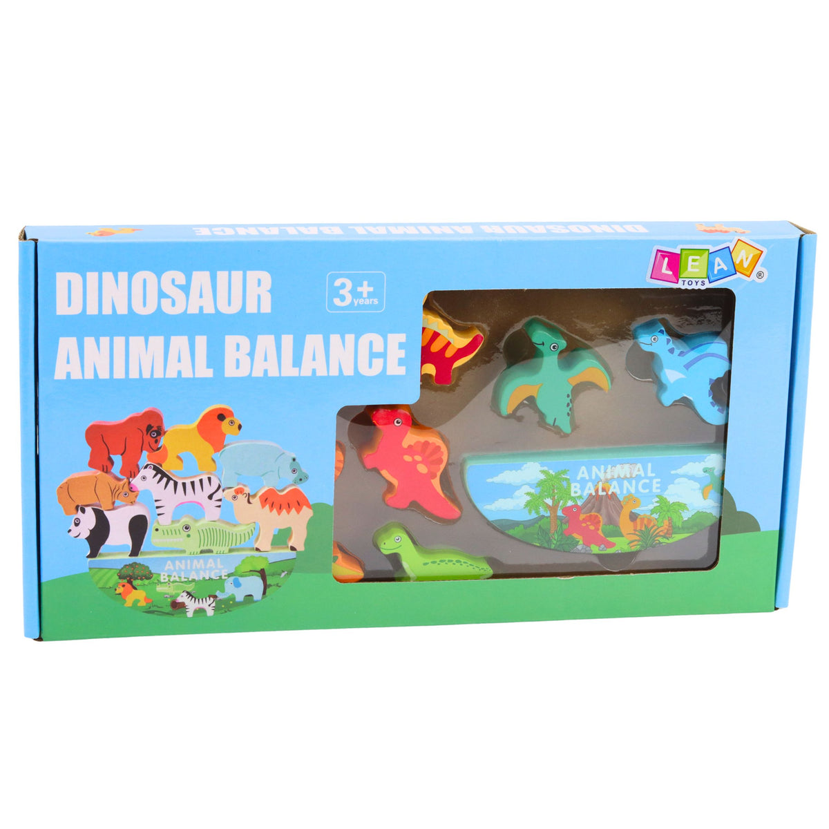 Dinosaur Tower Balance Game Dexterity Wooden Blocks Puzzle 12pcs.