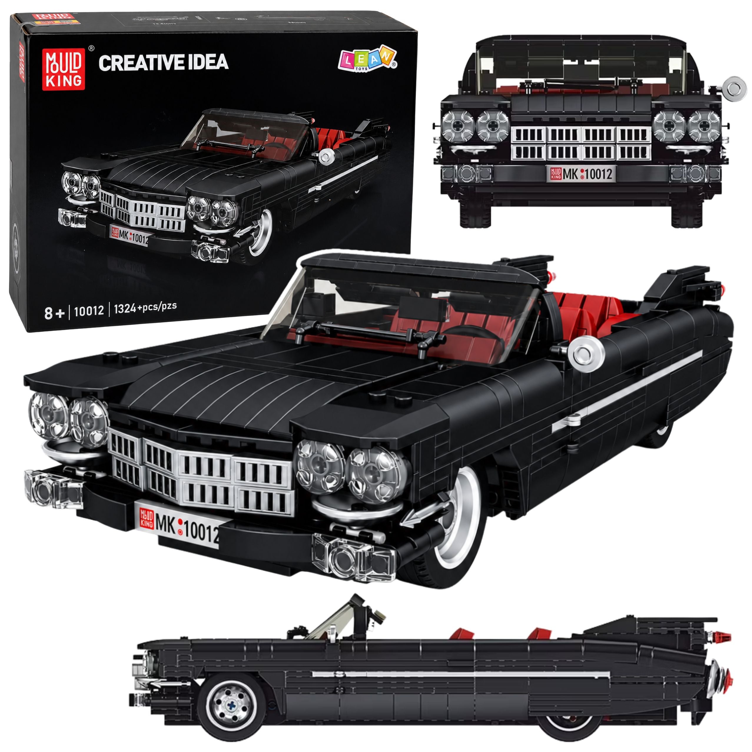 Construction Bricks Classic Car Cabrio Cadi-elrado Black 1324 Pcs.