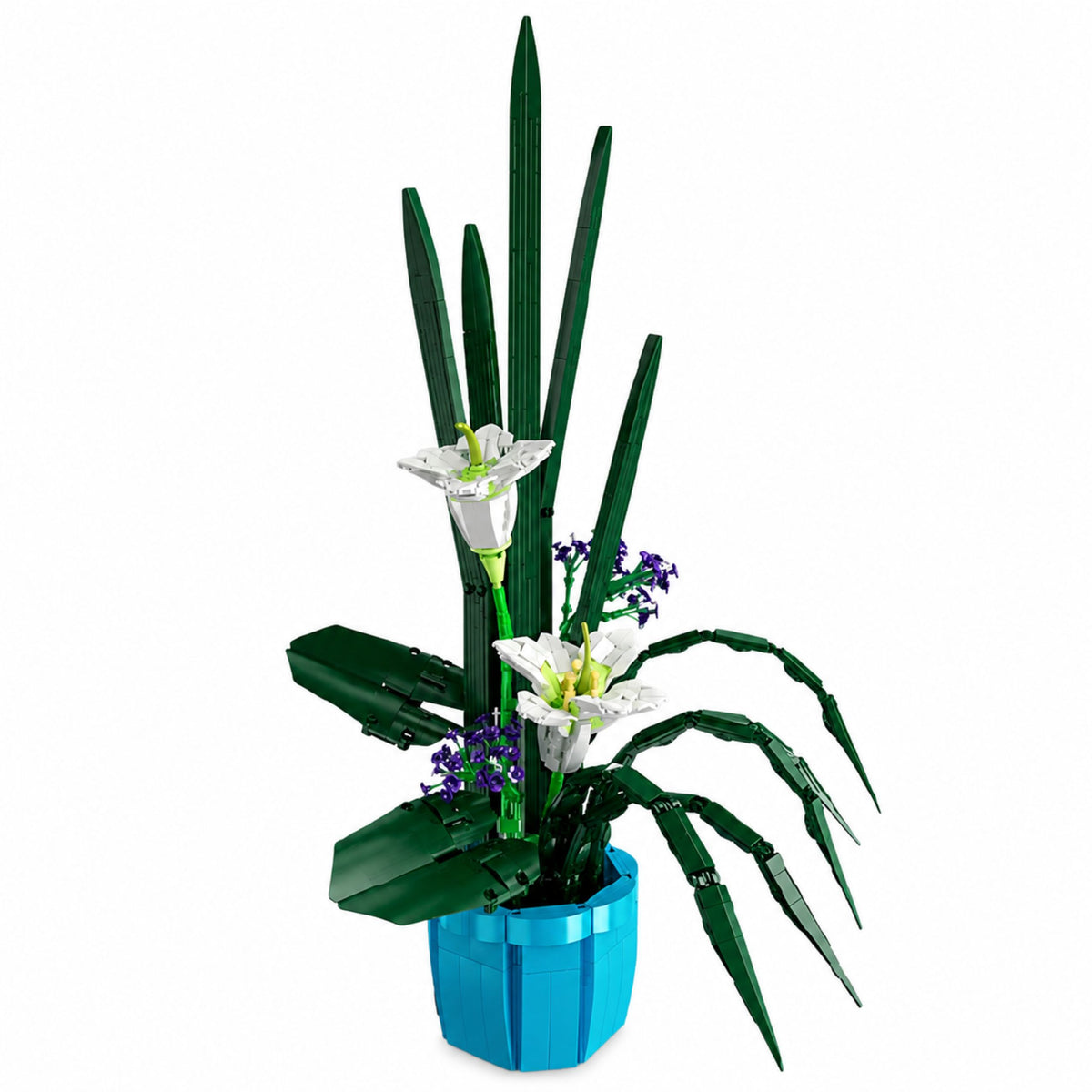 Construction Blocks Composition Flowers White Lilies In Pot 1513 Pcs.