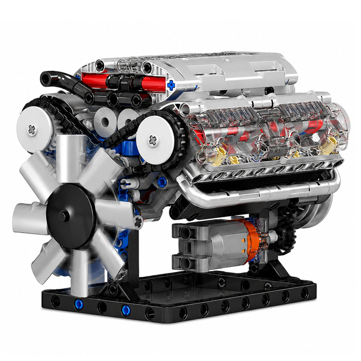 Blocchi di costruzione Motore V8 Modello meccanico Pistoni mobili 552 pz.