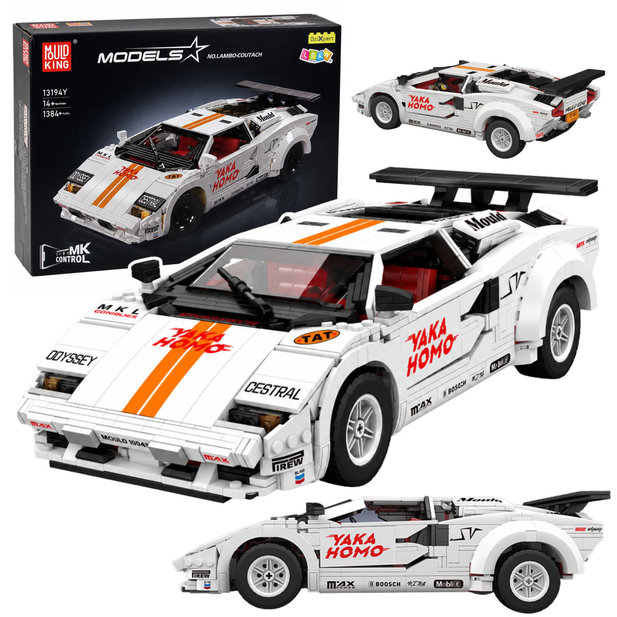 Rc-ferngesteuerte Sportwagen-bausteine weiß 1384 Teile.