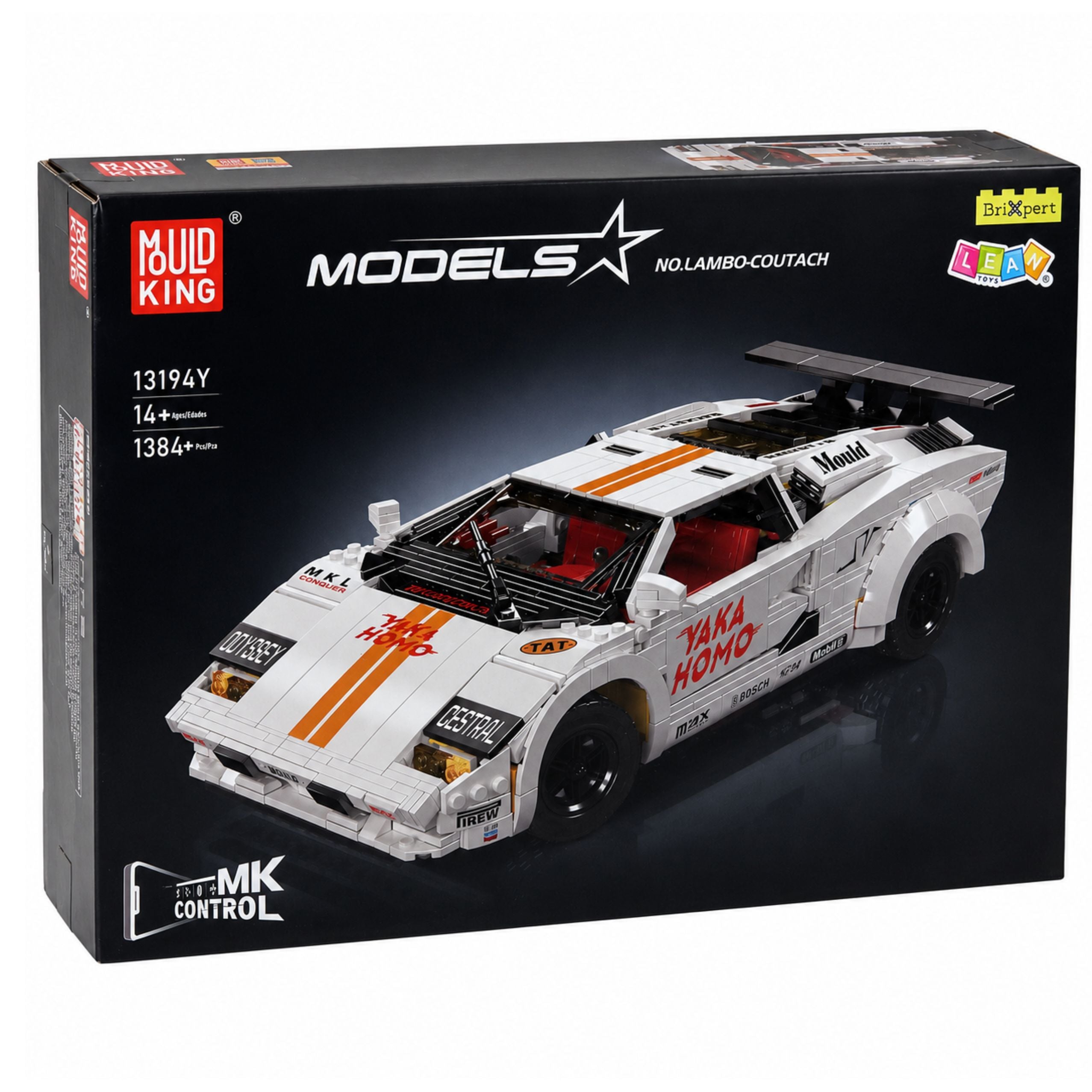 Rc-ferngesteuerte Sportwagen-bausteine weiß 1384 Teile.