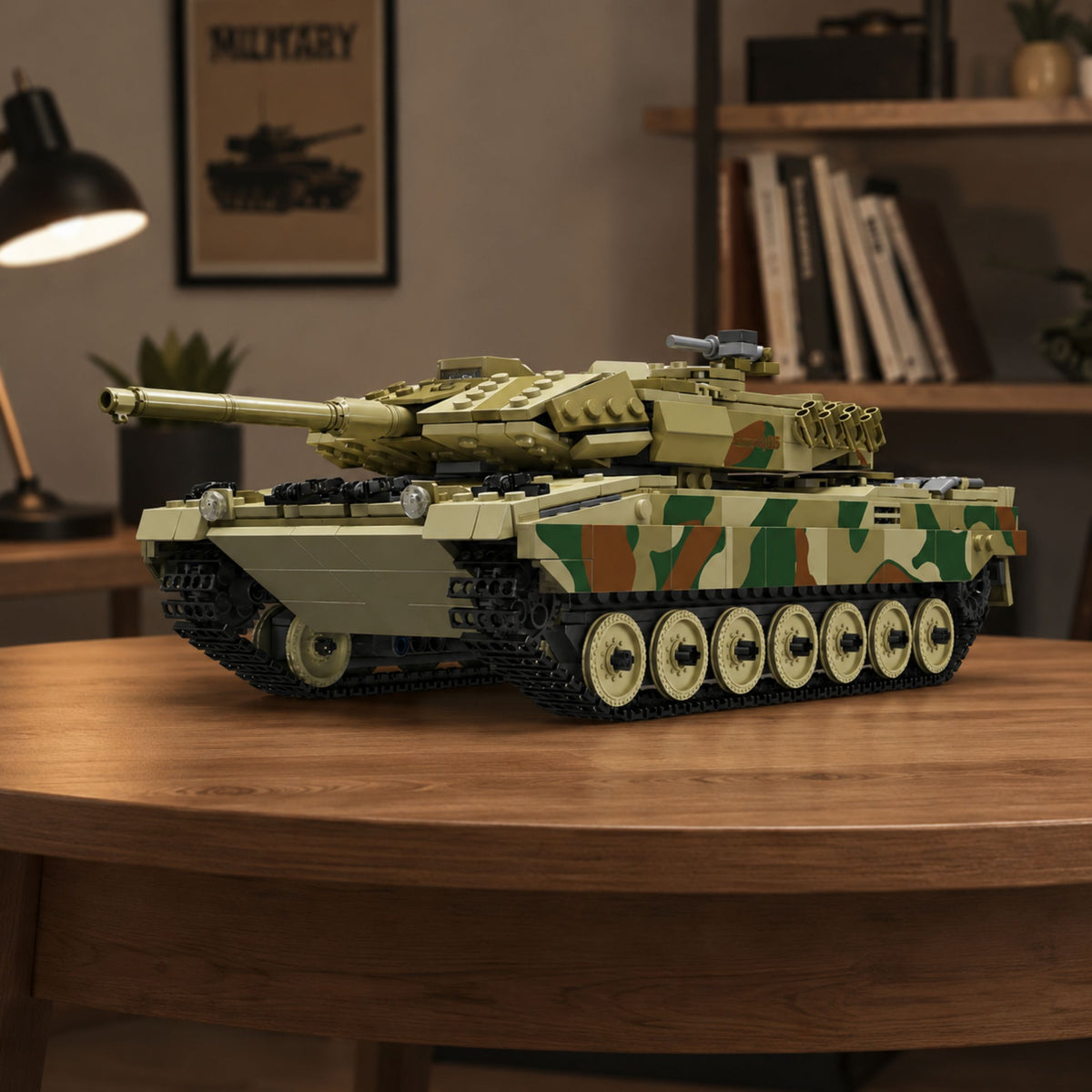 Vojenský tank Leopard na dálkové ovládání Rc stavební cihly 1100 ks.
