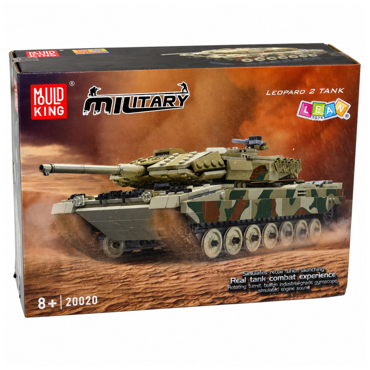 Vojenský tank Leopard na dálkové ovládání Rc stavební cihly 1100 ks.