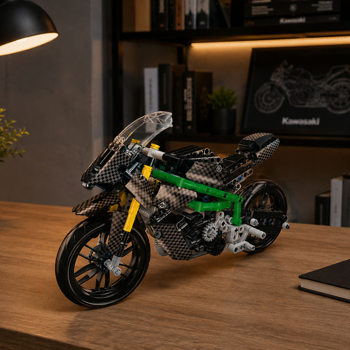 Bausteine Racing Motorrad Sport Schwarz 656 Stk.