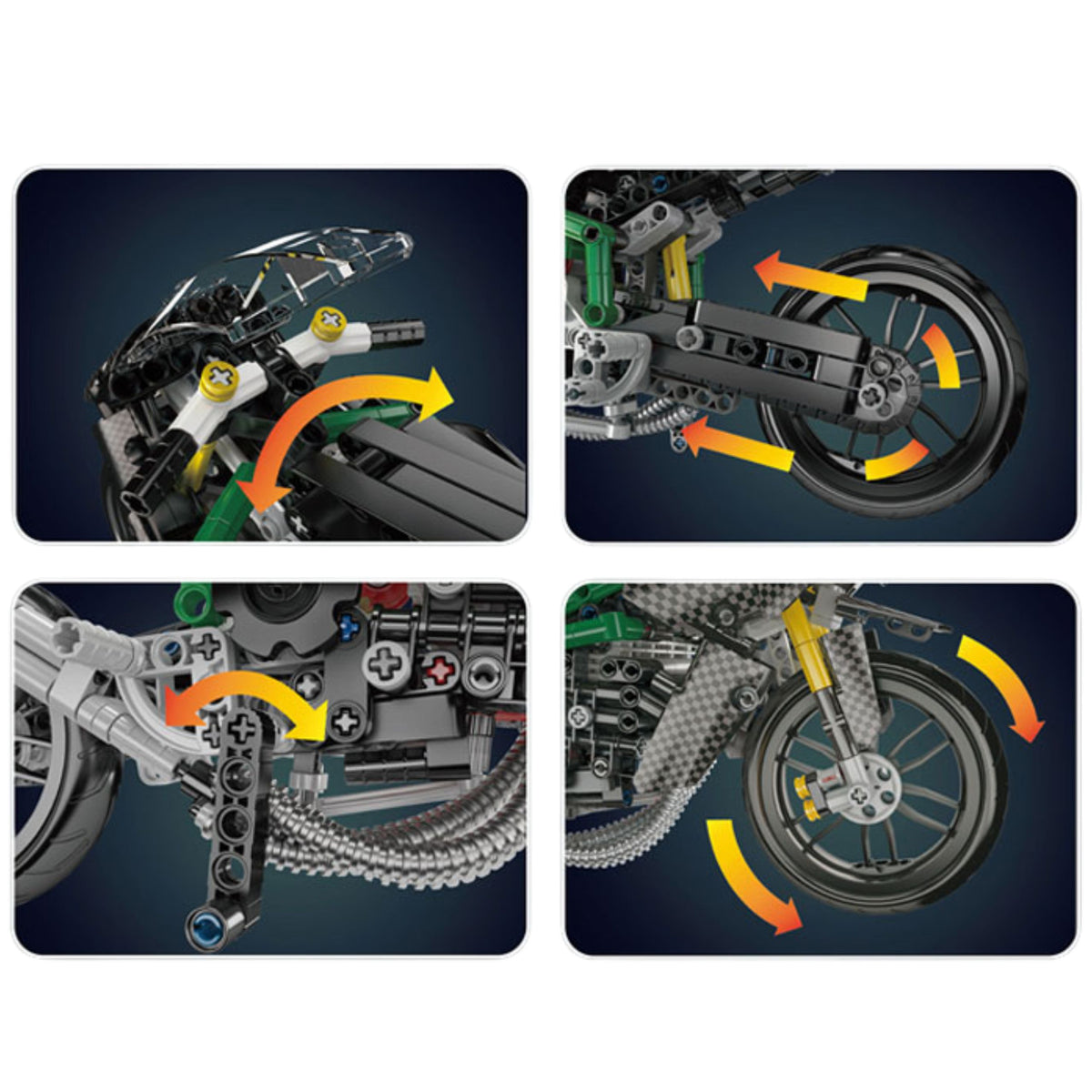 Bausteine Racing Motorrad Sport Schwarz 656 Stk.