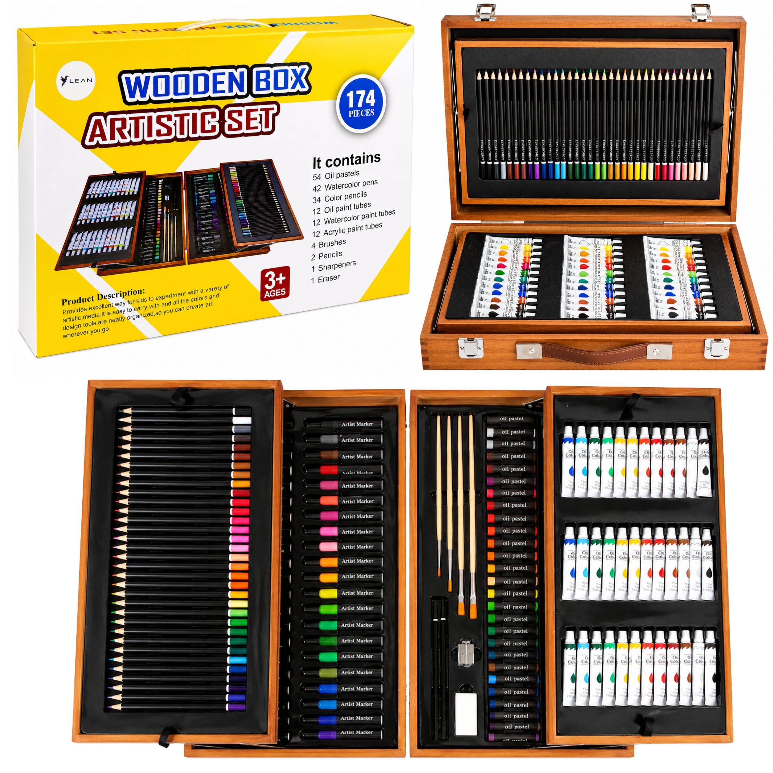 Large Art Set In A Case For Painting And Drawing 174 Pcs.