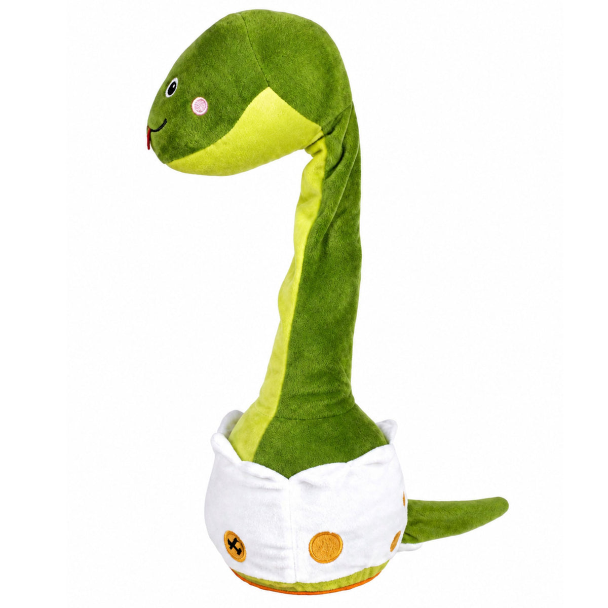 Peluche serpente danzante interattivo suoni musicali mascotte verde