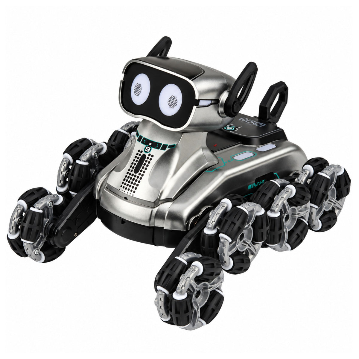 Ferngesteuerter Roboterhund Rc 8 Räder Demomodus Tricks Silber