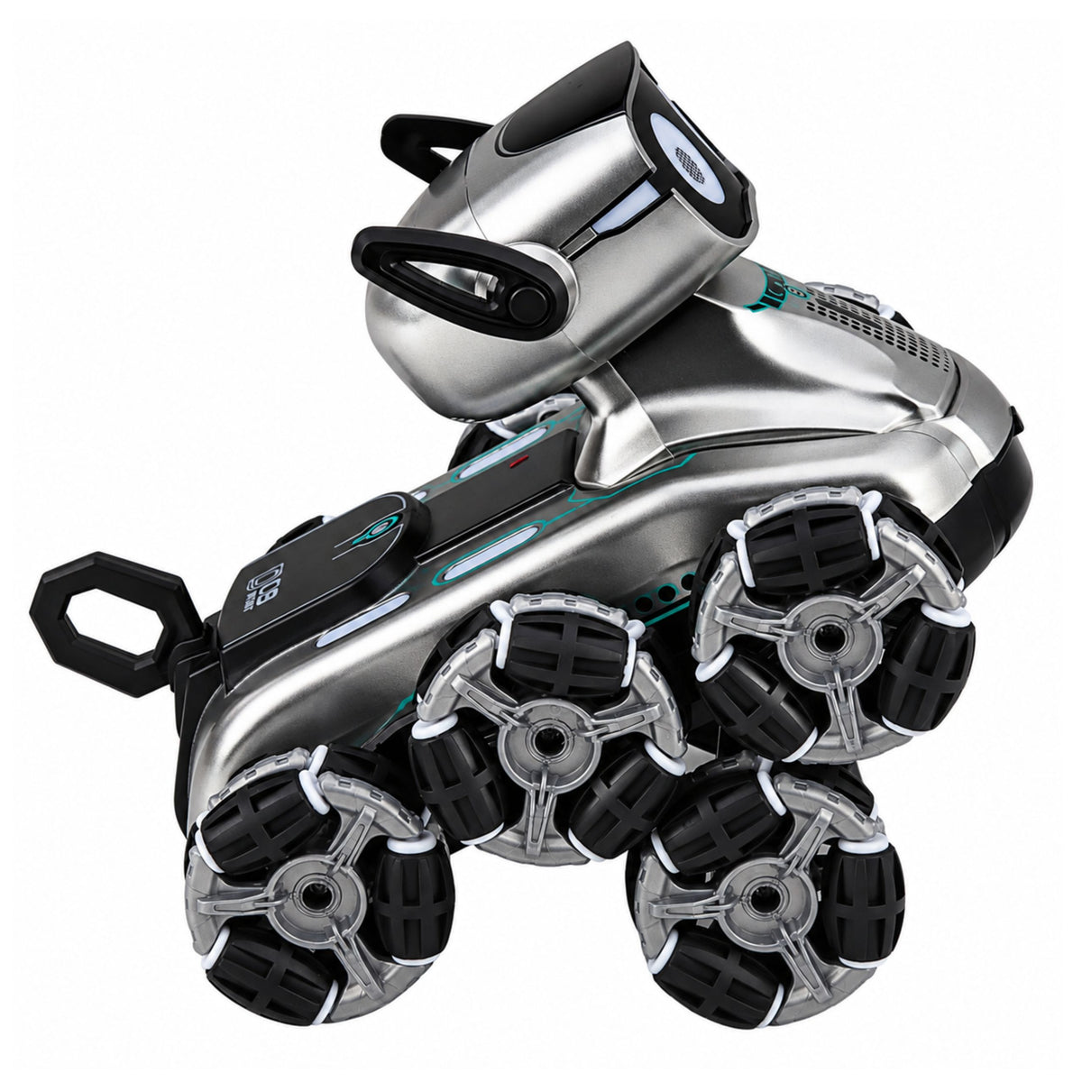 Ferngesteuerter Roboterhund Rc 8 Räder Demomodus Tricks Silber