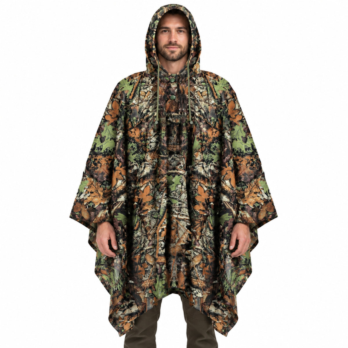 3d terepszínű Cape Poncho kapucnis erdő terepszínű 130x110 cm