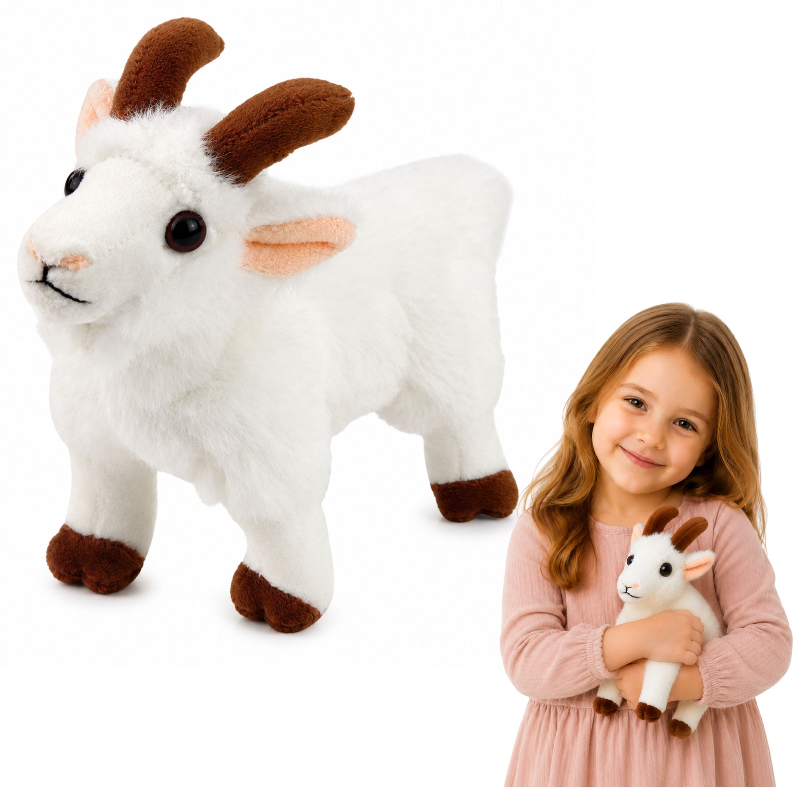Plush Toy Little Goat For Children White 16 Cm