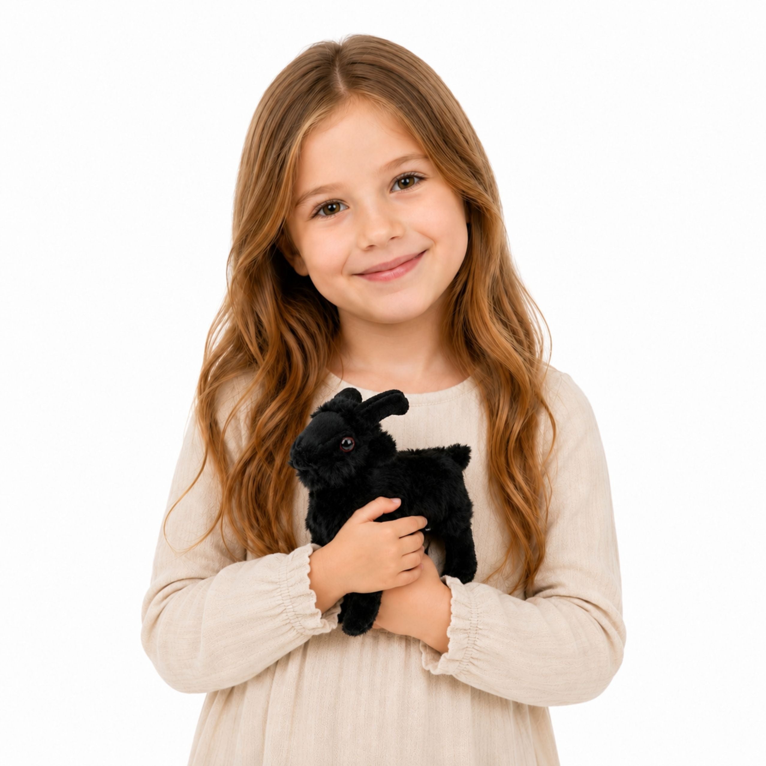Plush Toy Little Goat For Children Black 16 Cm