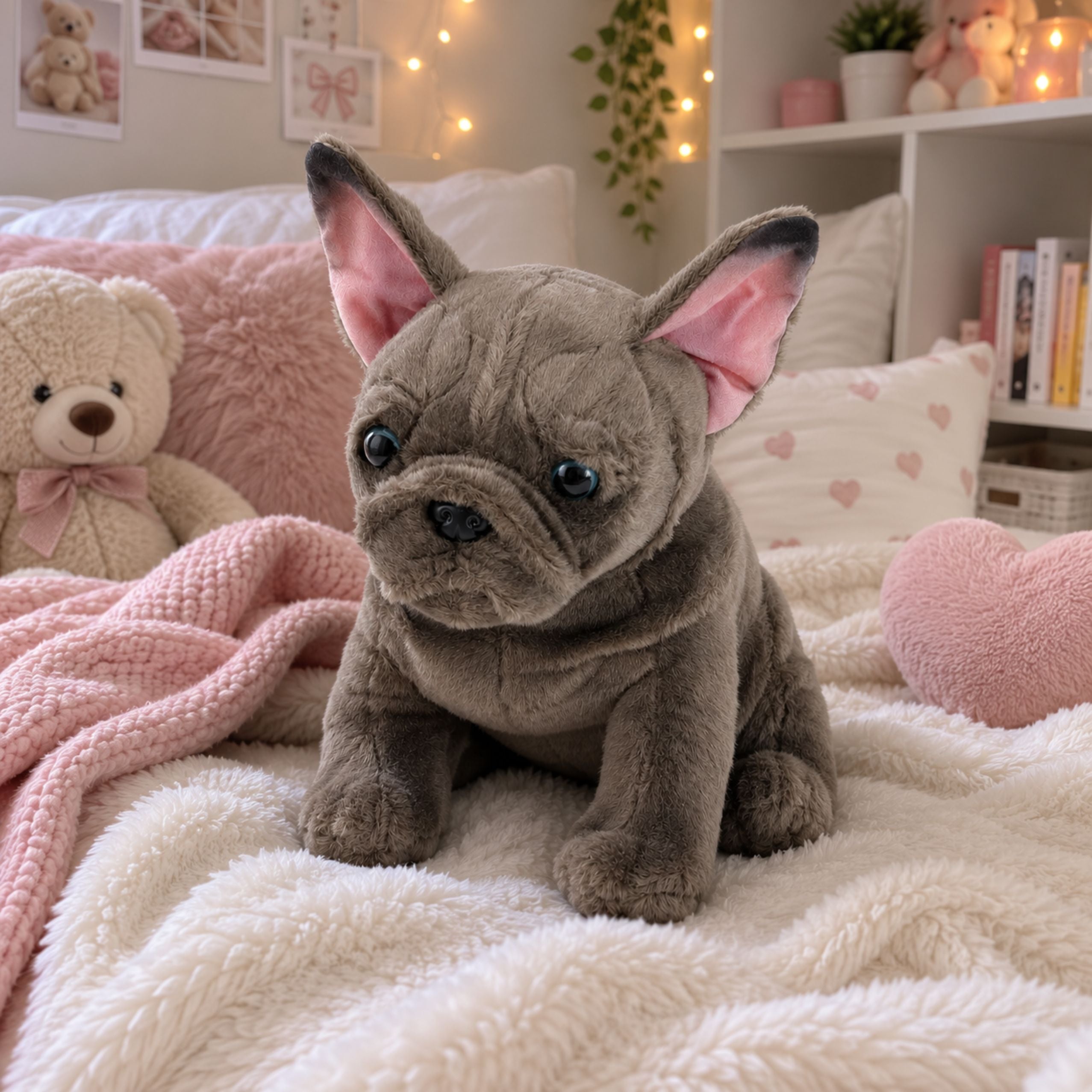 Plush Toy French Bulldog Brown 22 Cm