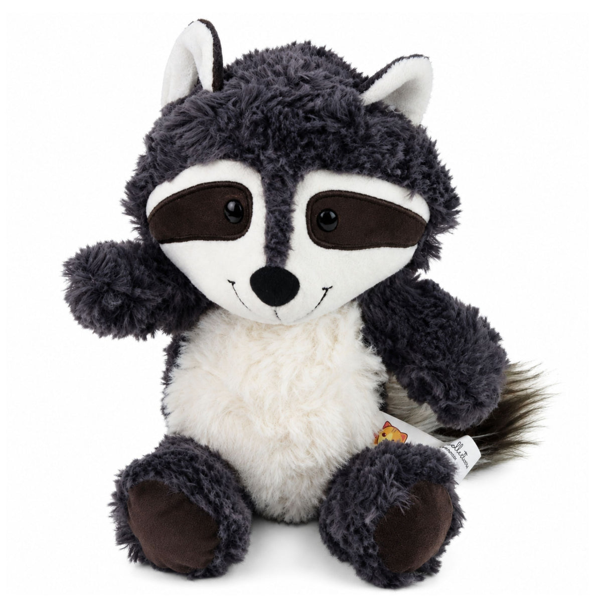 Plush Toy Cuddly Animal Raccoon White And Gray 25 Cm