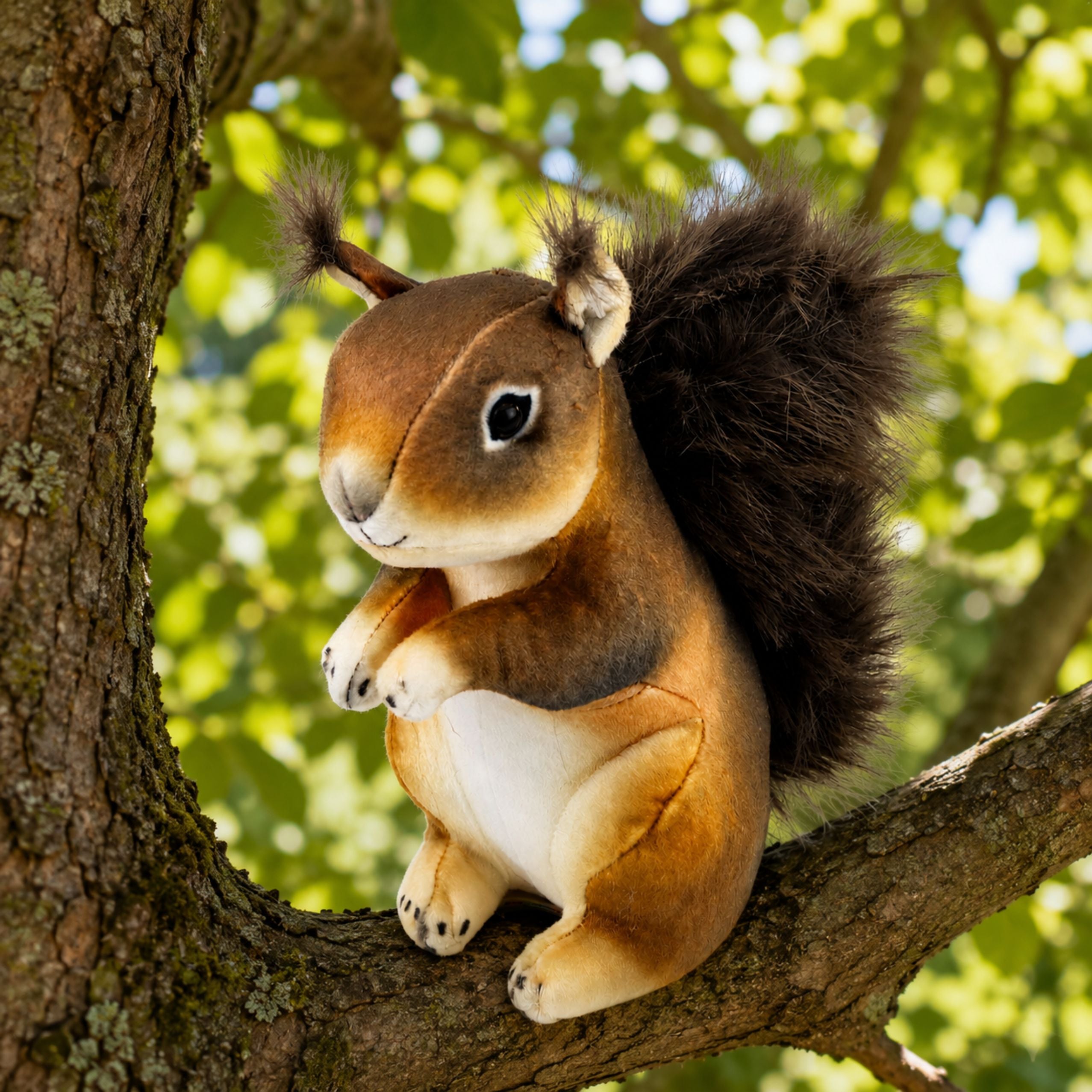 Plush Squirrel Mascot Cuddly Toy Realistic Brown 22 Cm
